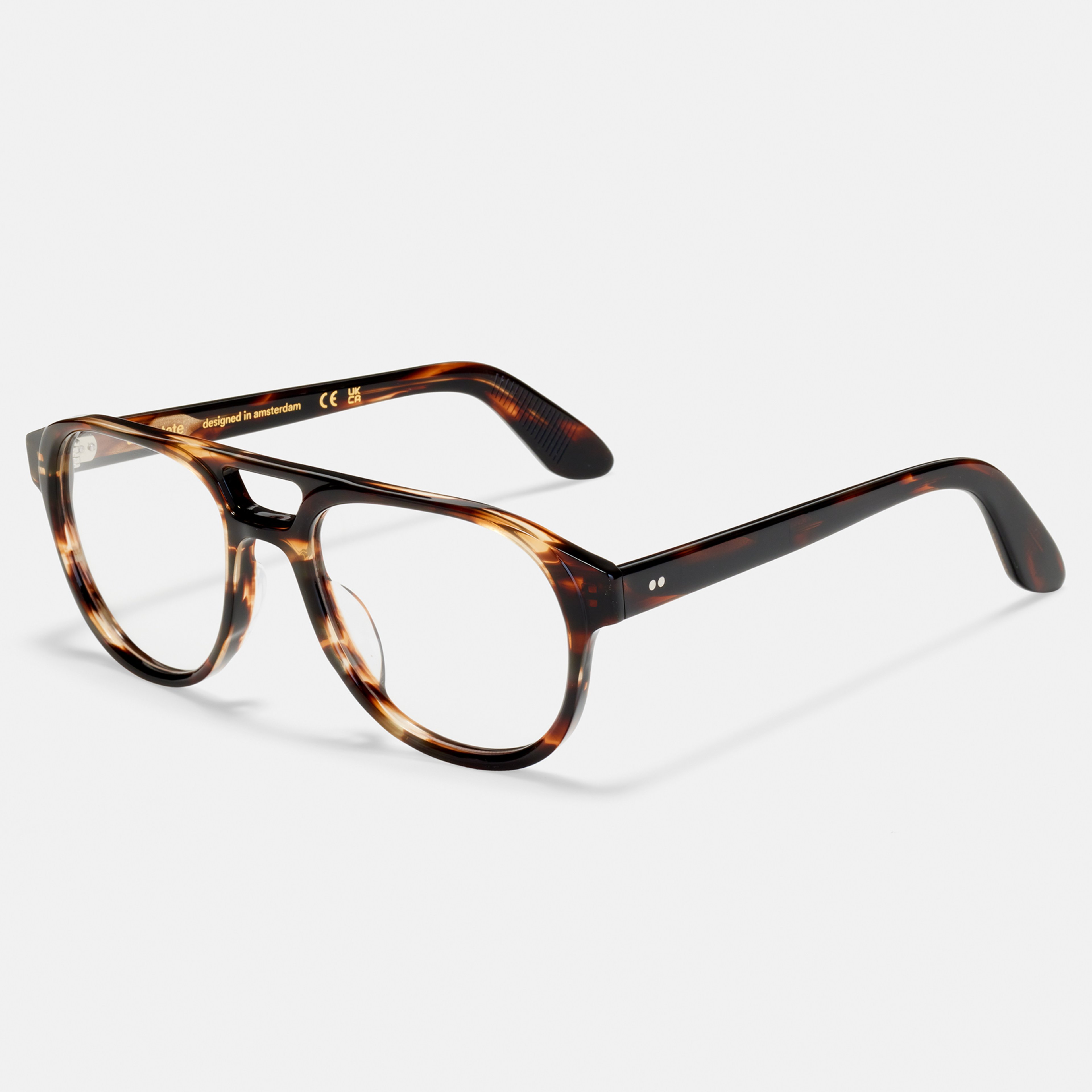 Ace & Tate Glasses | Oval Acetate in Brown, Orange