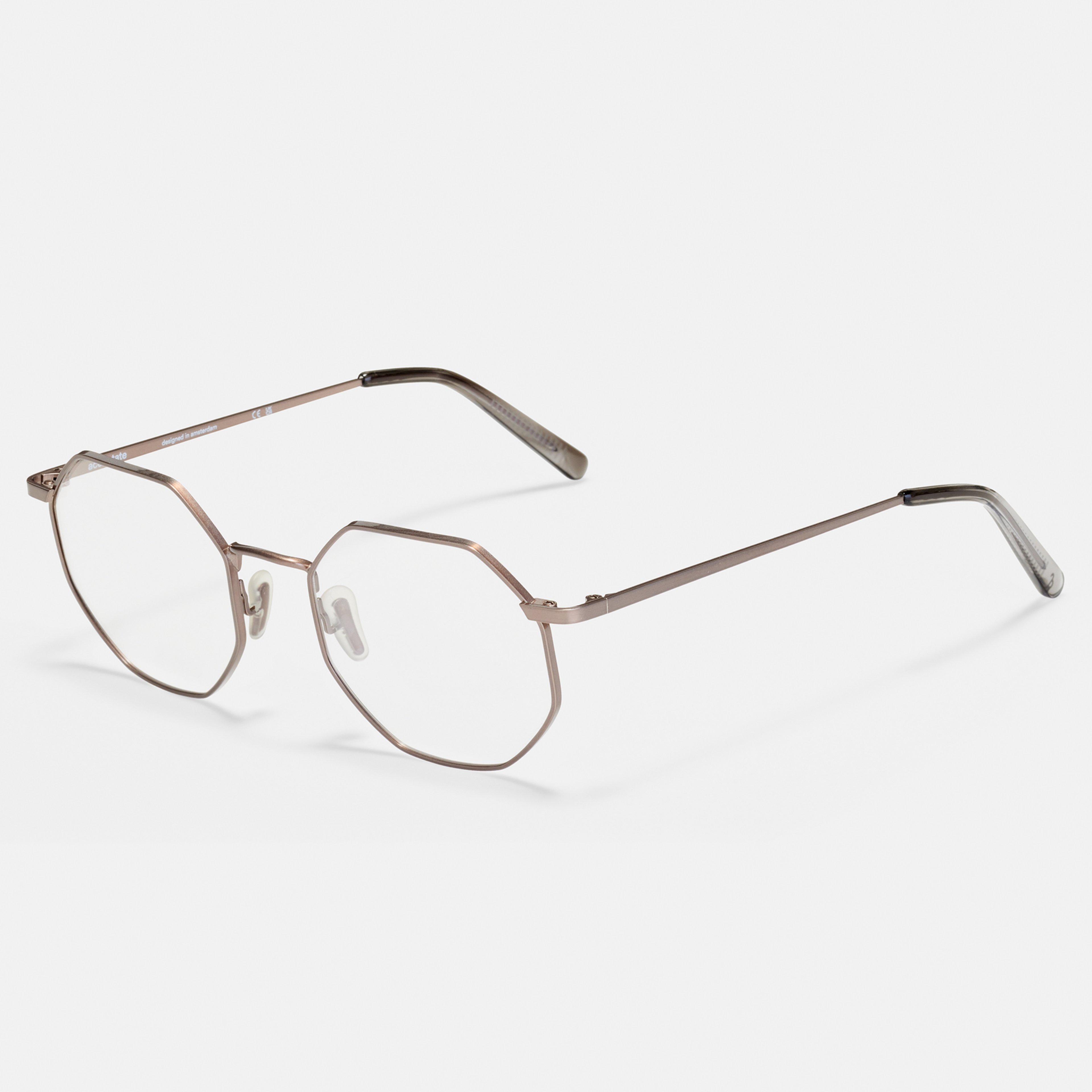 Ace & Tate Glasses | Hexagonal Metal in Grey