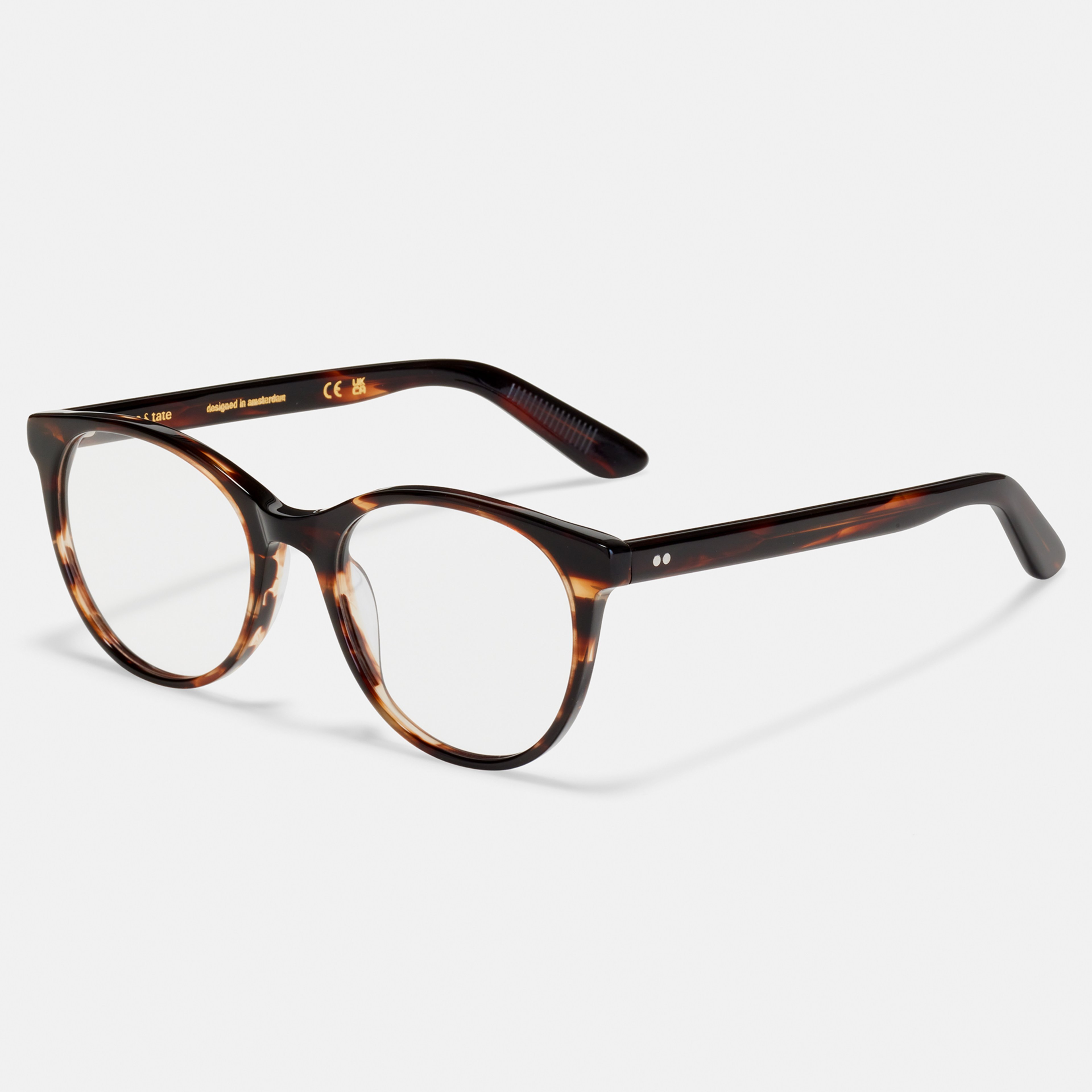 Ace & Tate Brillen | Oval Acetat in Braun, Orange