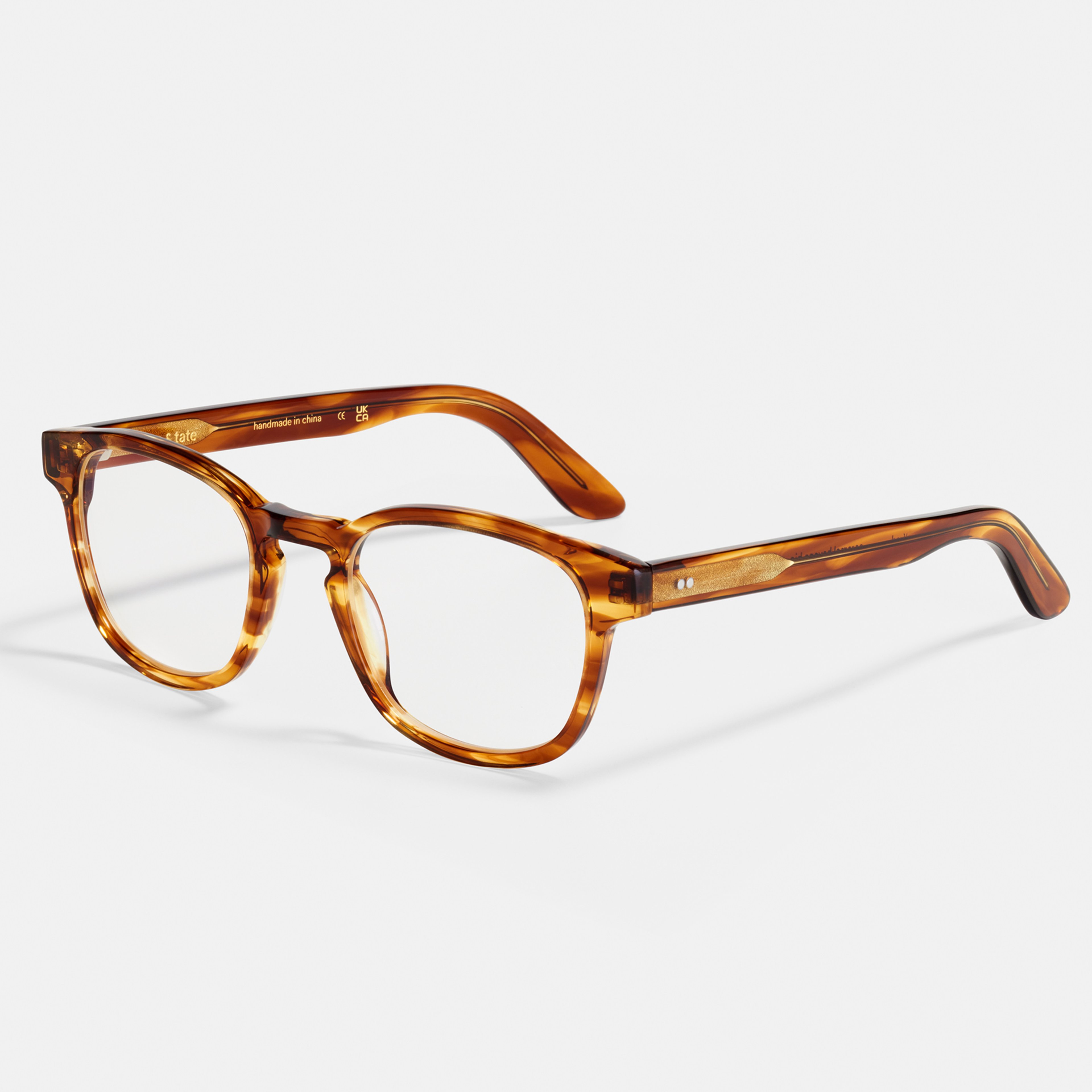 Ace & Tate Brillen | Quadratisch Acetat in Braun, Orange