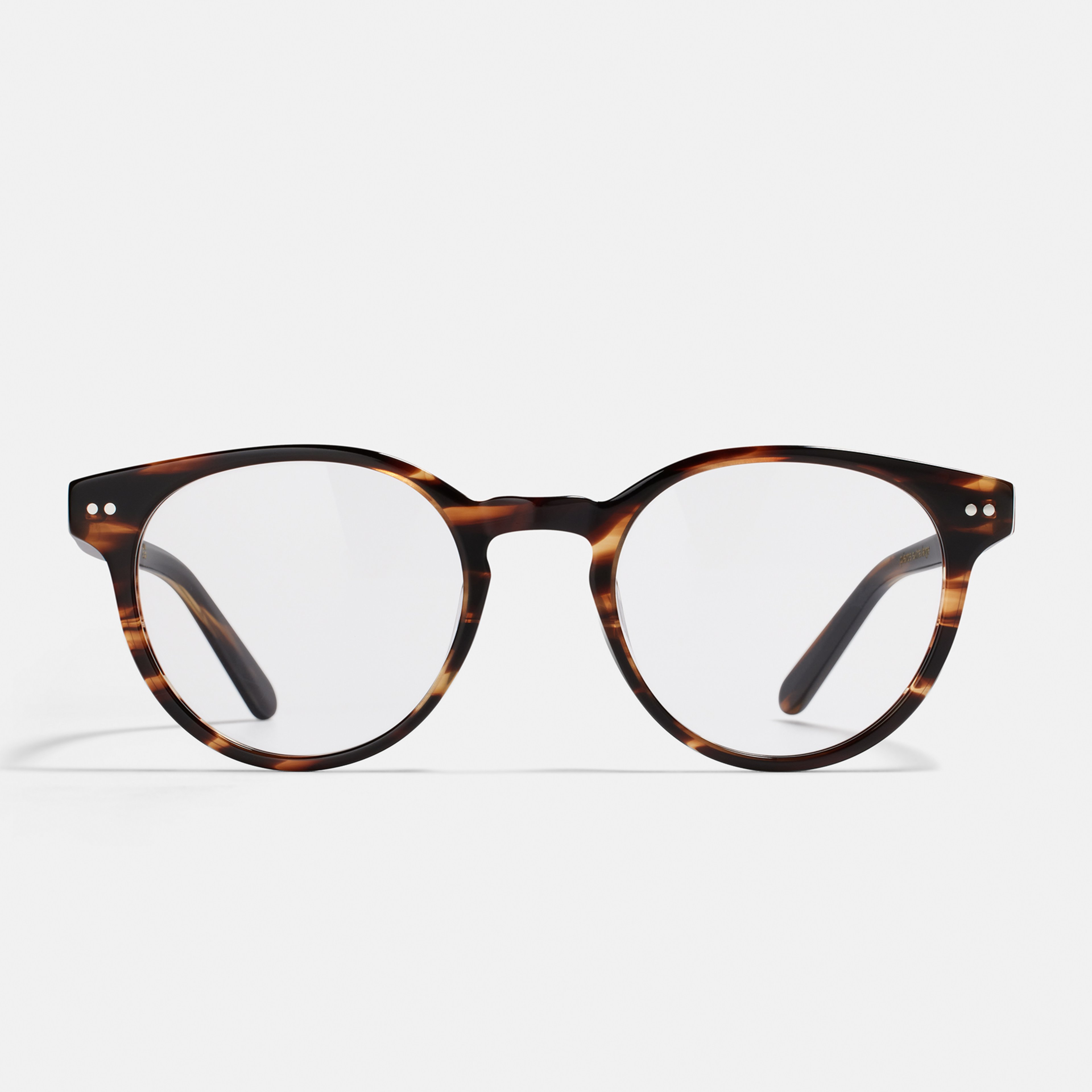 Ace & Tate Glasses | Round Acetate in Beige, Brown