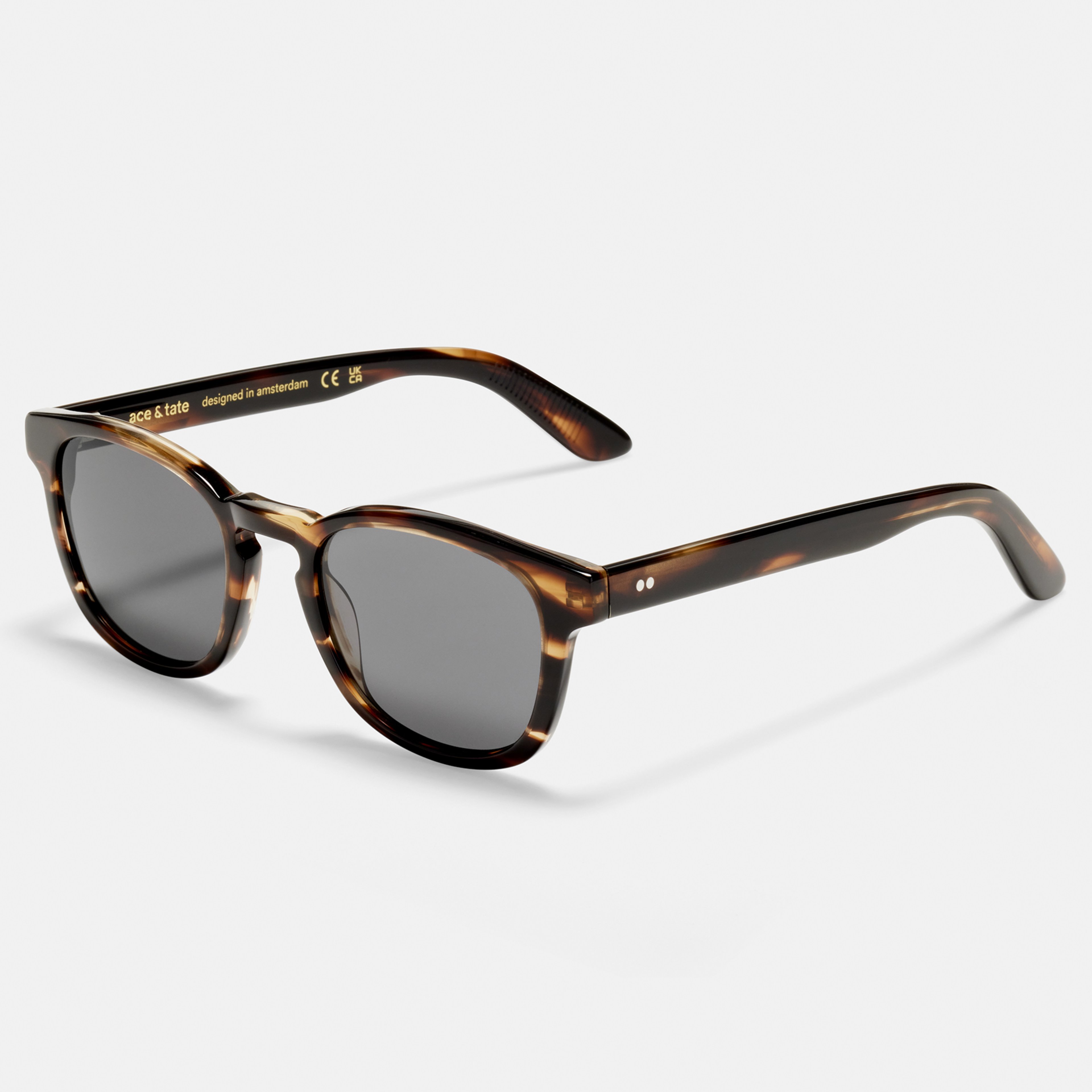 Ace & Tate Sunglasses | Square Acetate in Brown, Orange