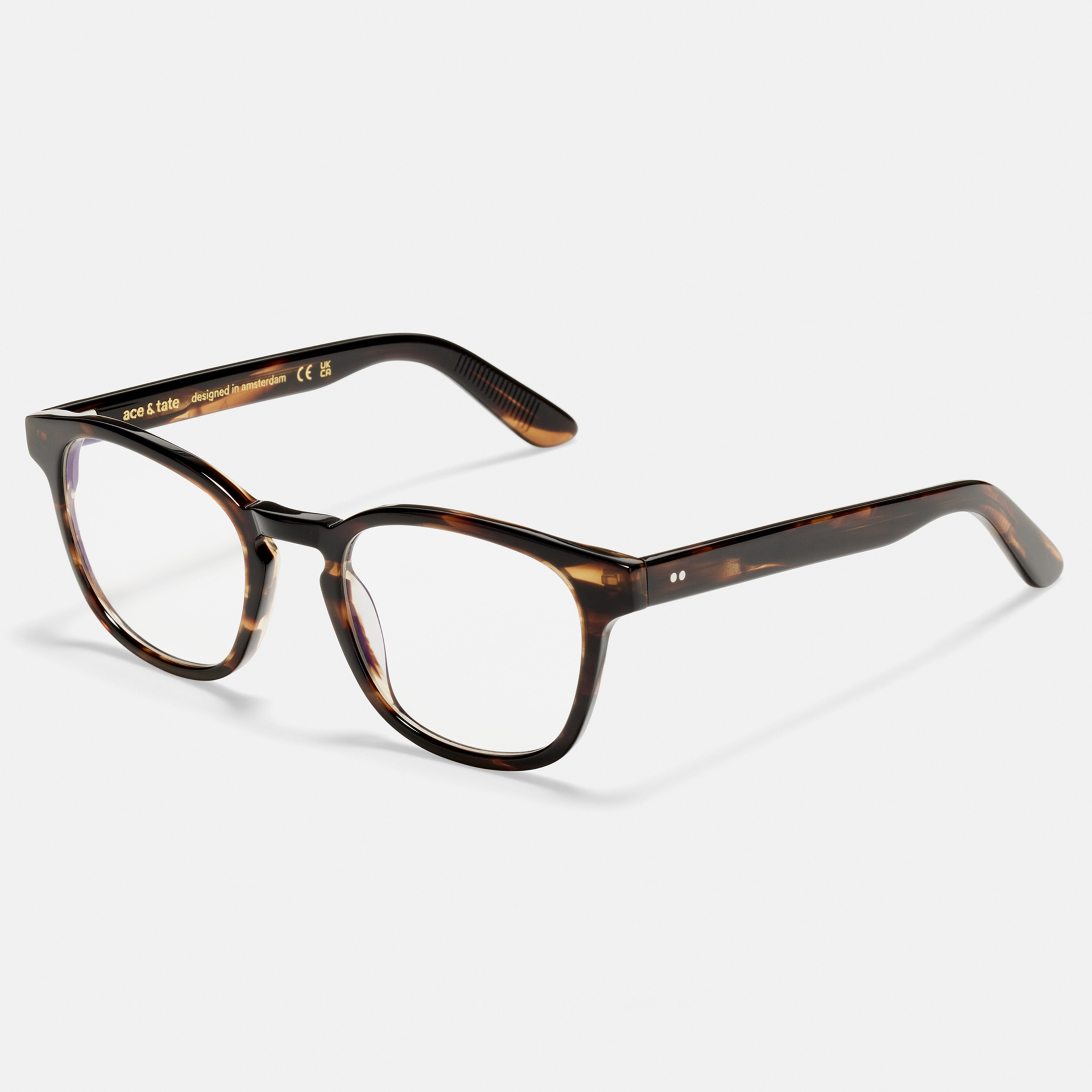 Ace & Tate Optiques | Carrée Acétate in Marron, Orange
