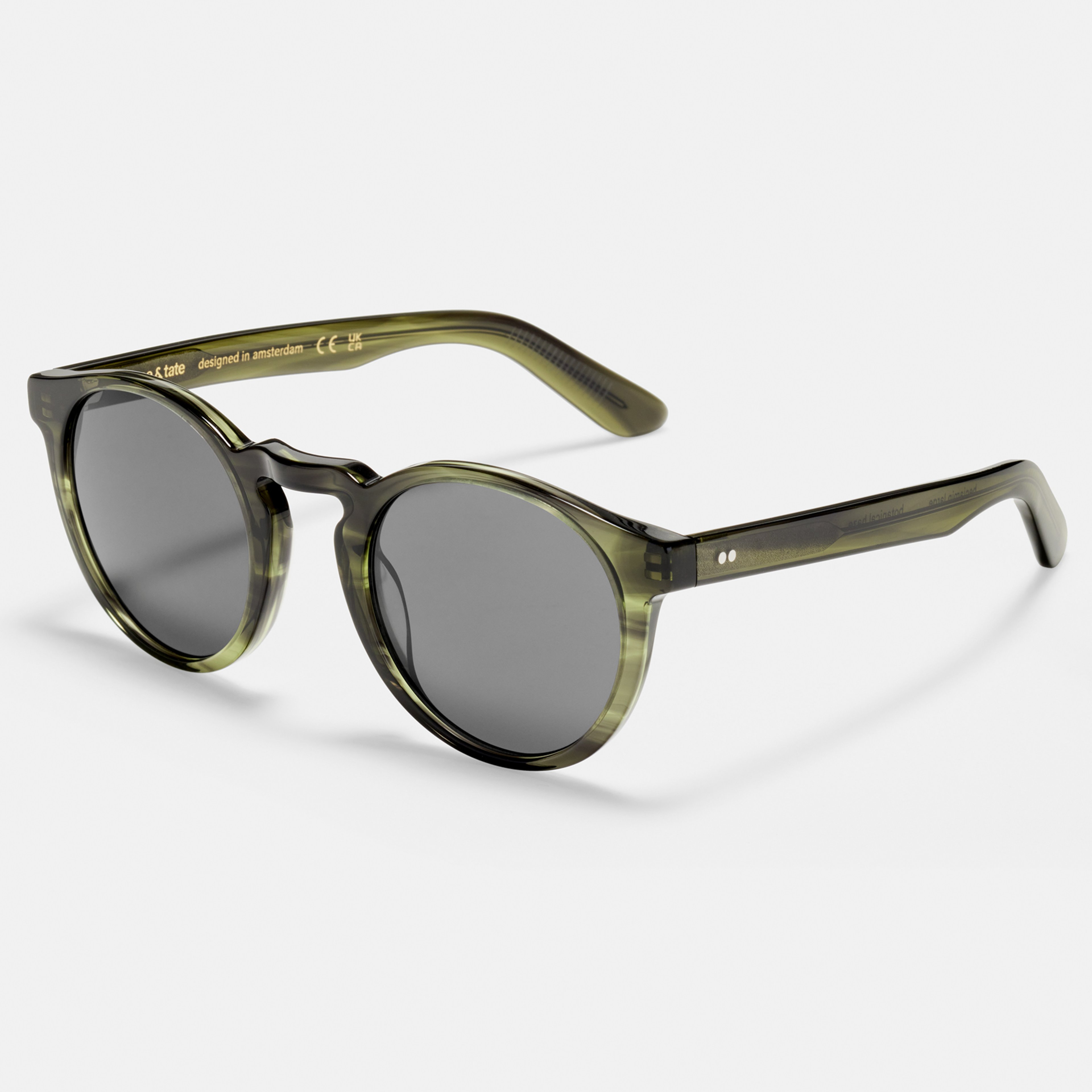 Ace & Tate Sunglasses | Round Acetate in Green