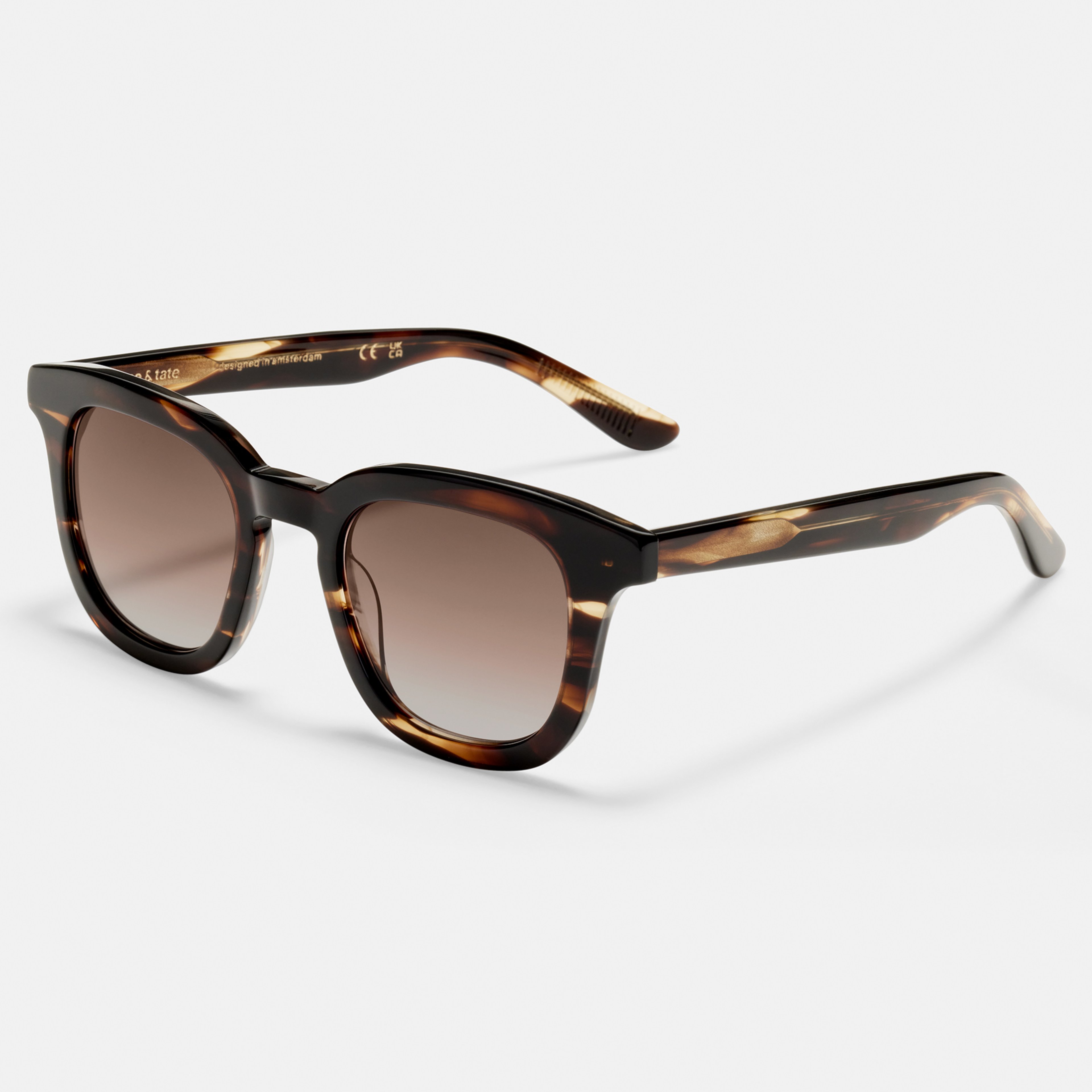 Ace & Tate Sunglasses | Square Acetate in Brown, Orange