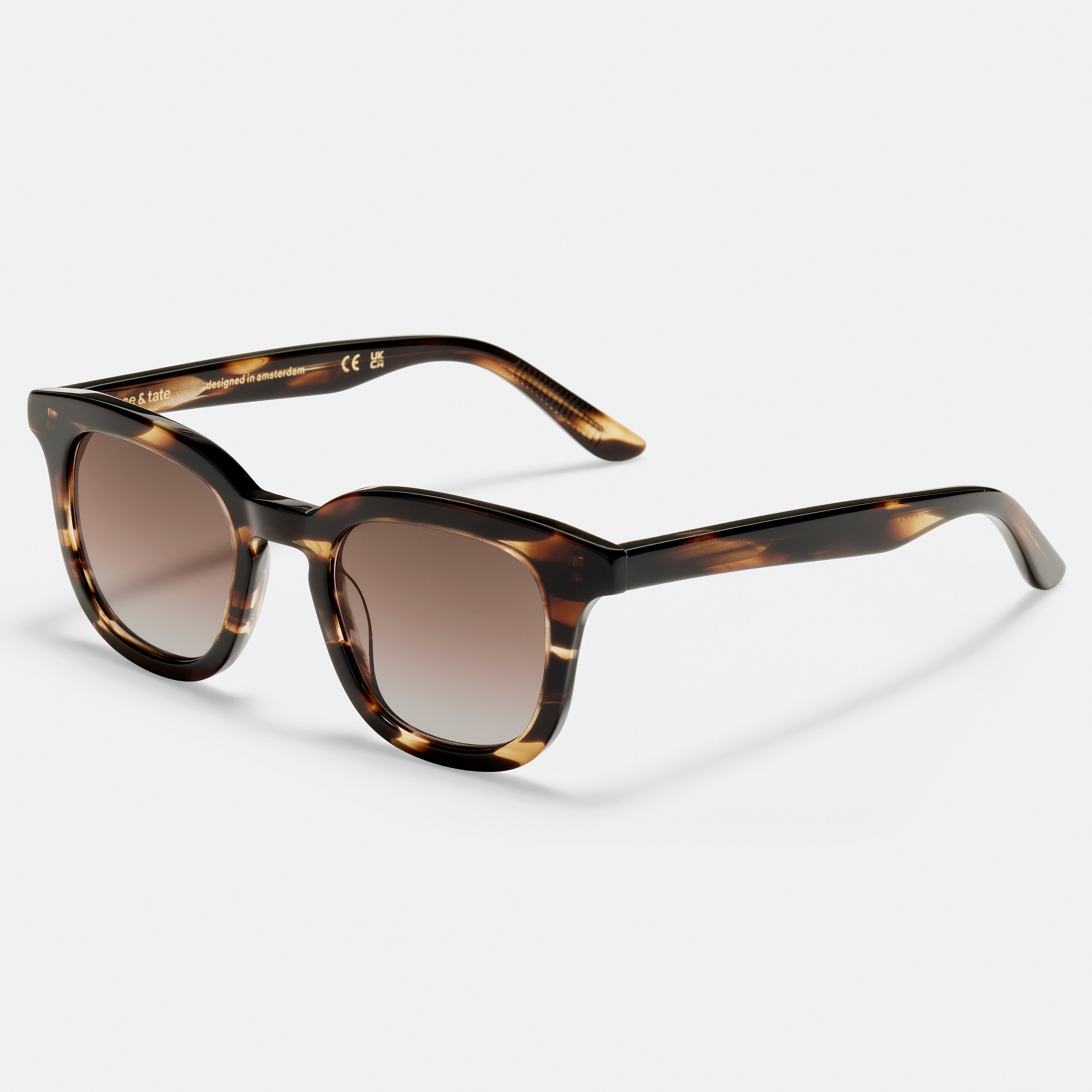 Ace & Tate Sunglasses | Square Acetate in Brown, Orange
