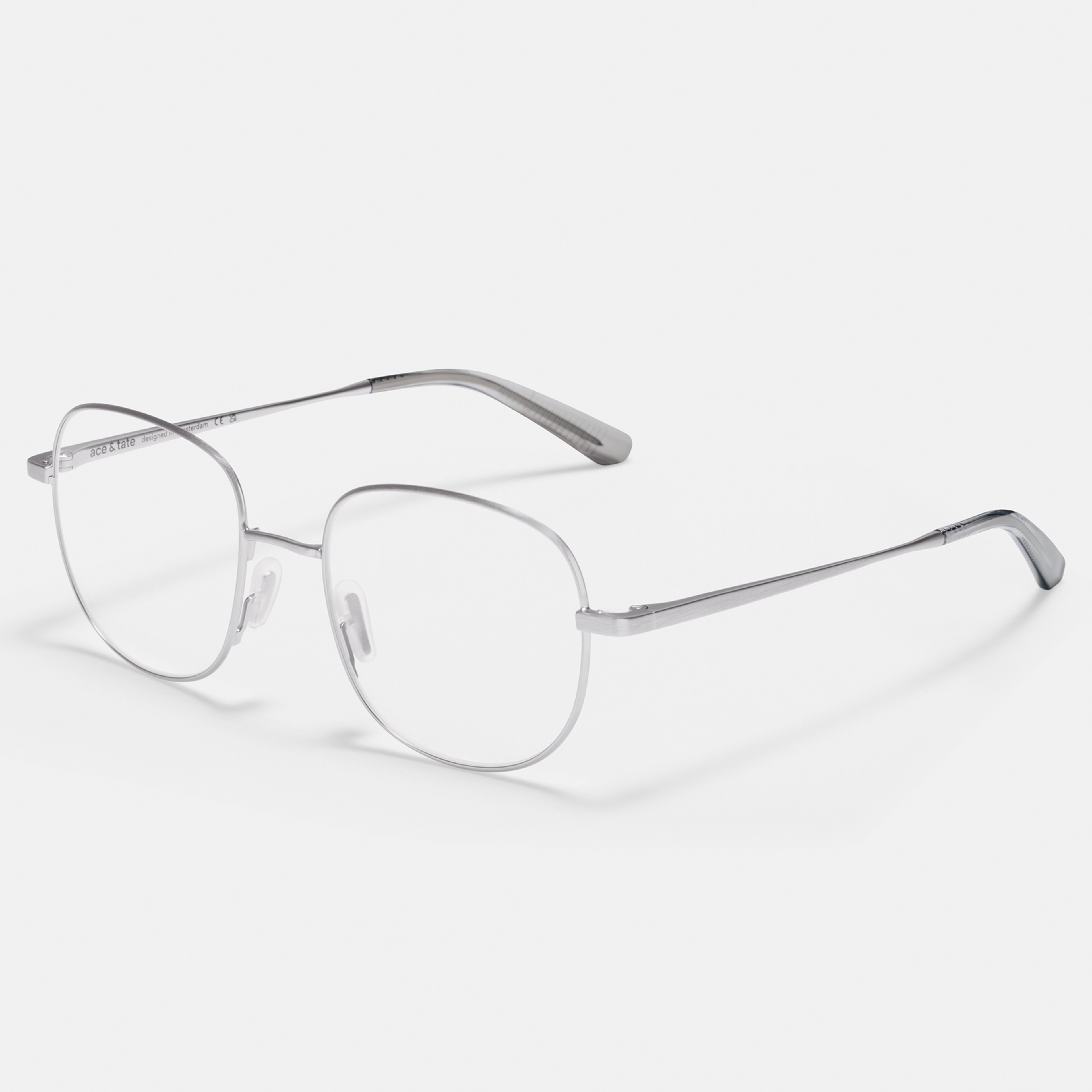 Ace & Tate Glasses | Round Metal in Silver