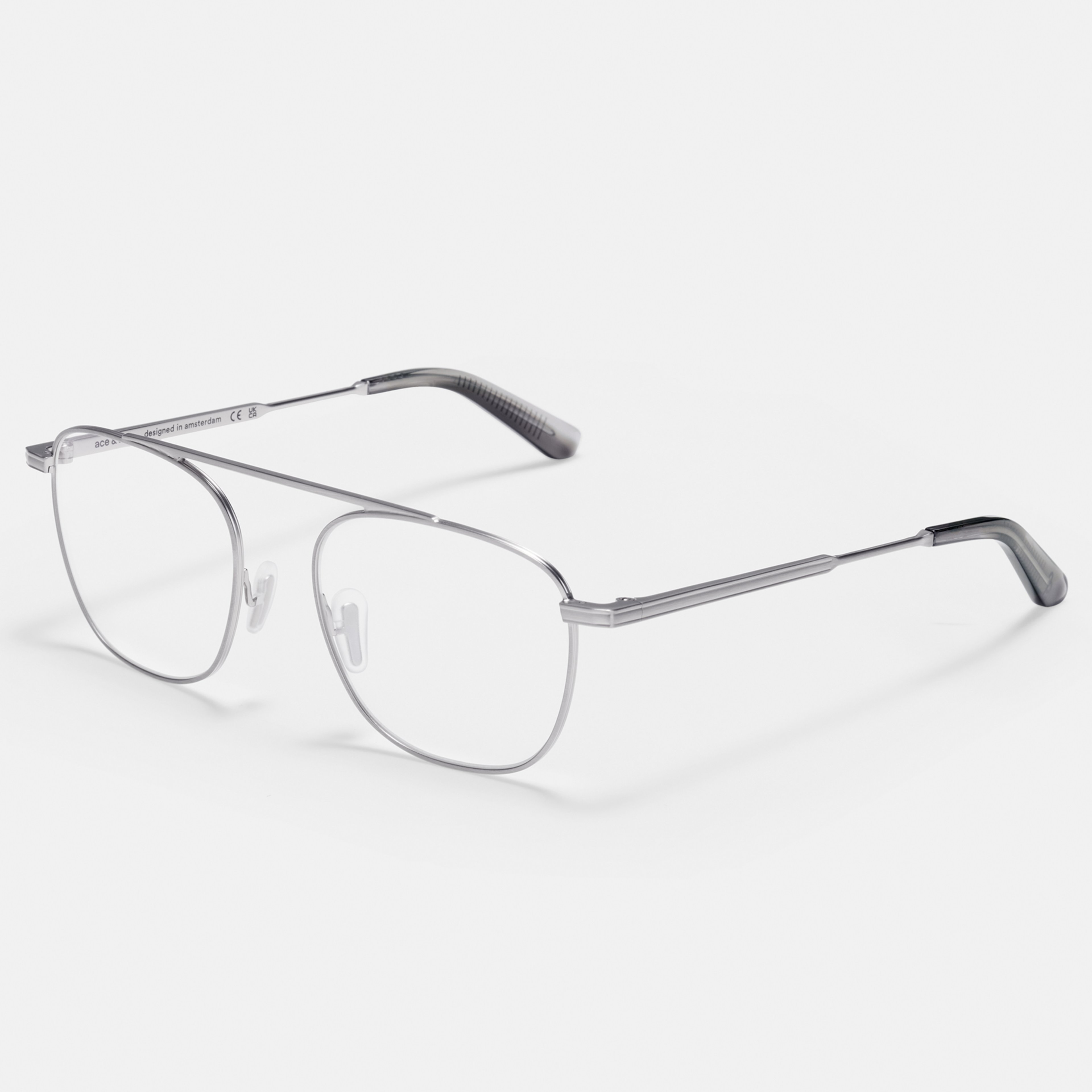 Ace & Tate Glasses | Square Metal in Silver