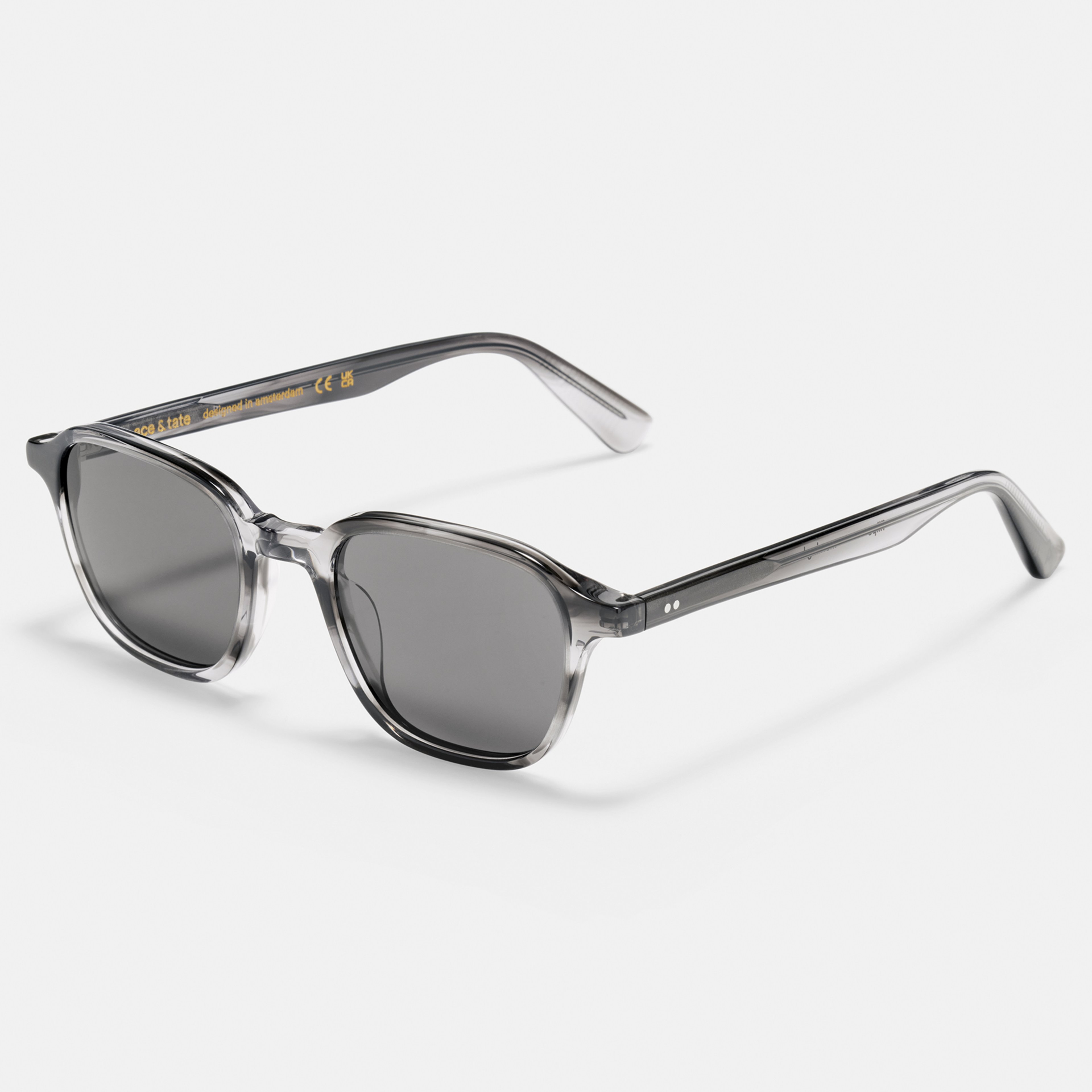 Ace & Tate Sunglasses | Square Acetate in Clear, Grey