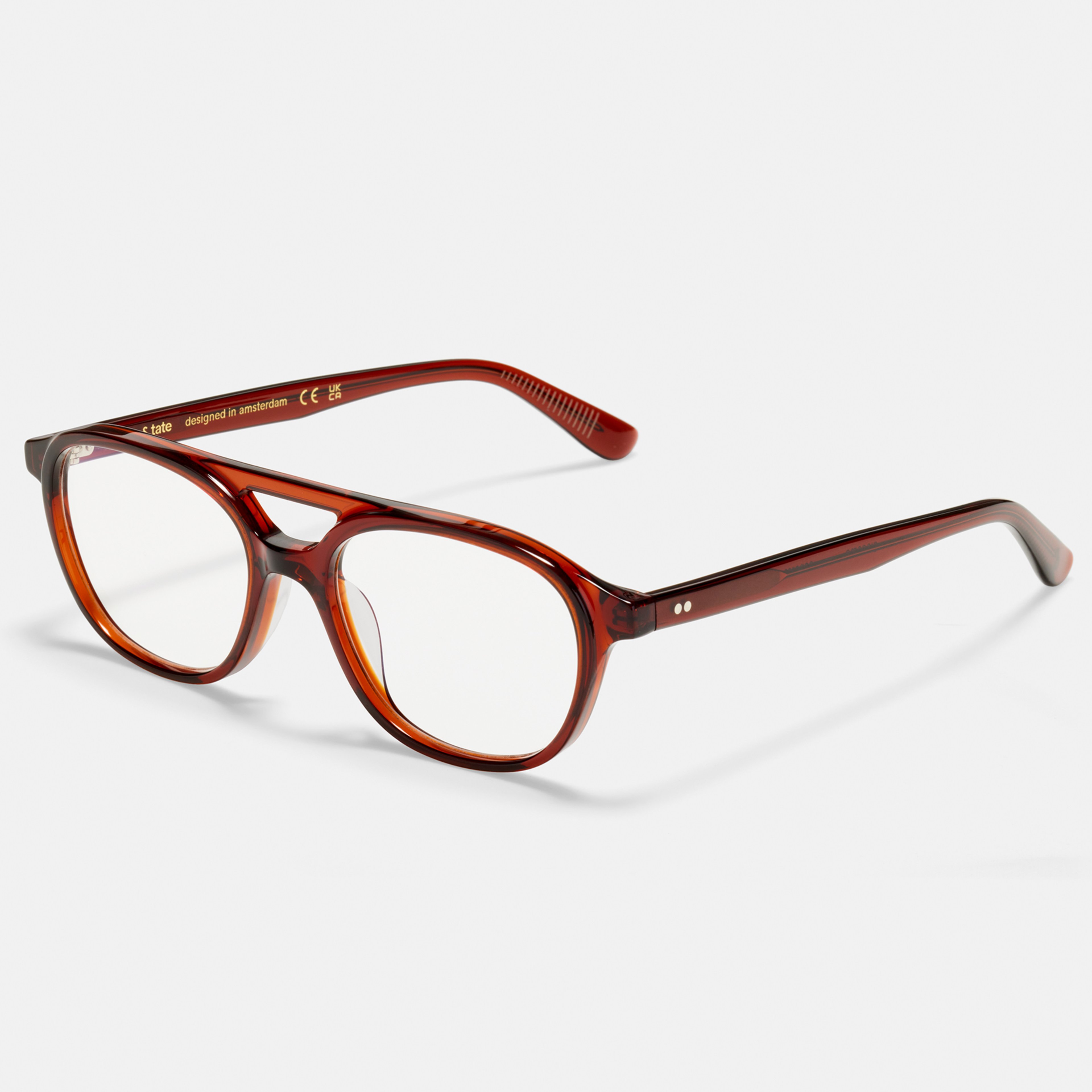Ace & Tate Glasses | Round Acetate in Red