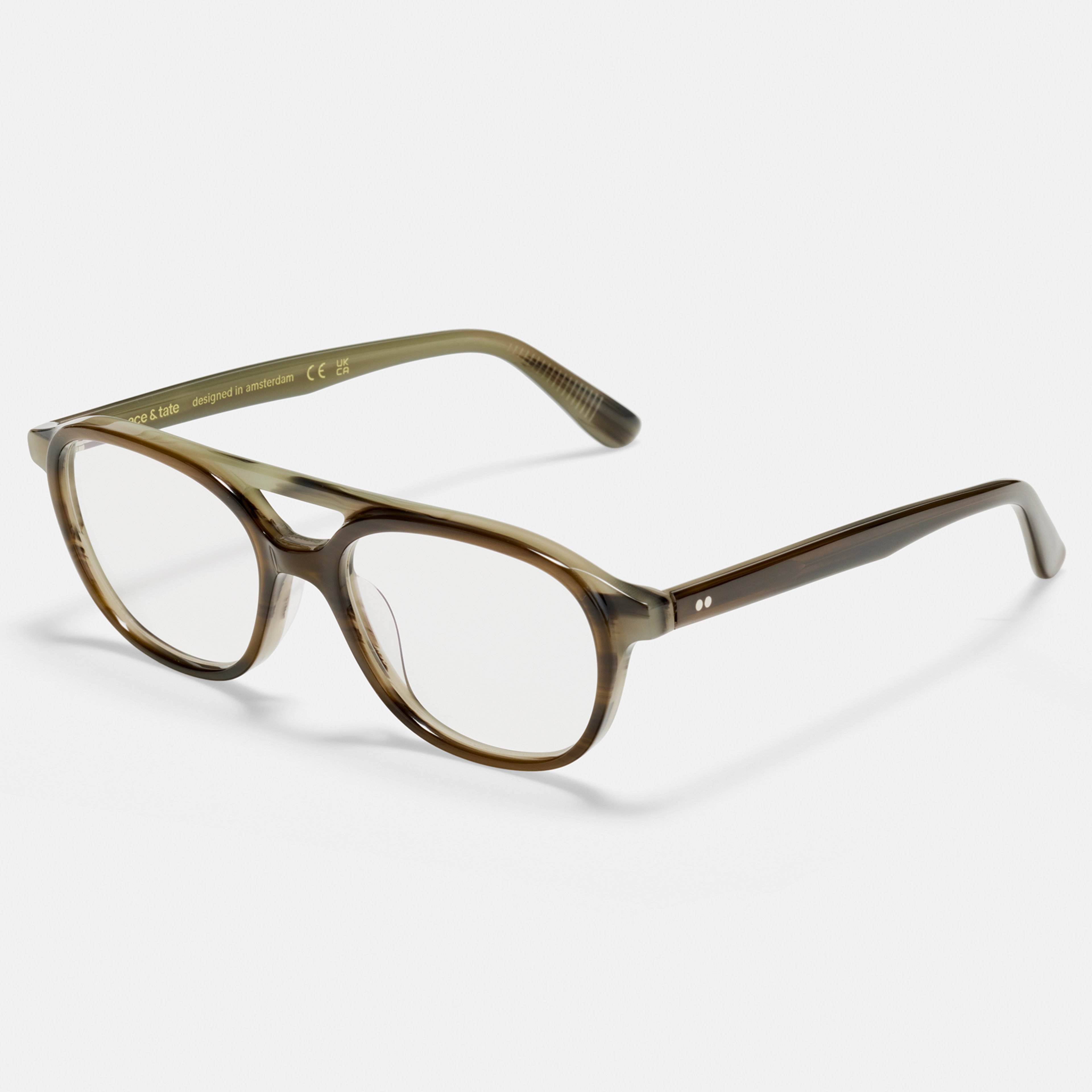 Ace & Tate Optiques | Ronde Acétate in Vert, Gris