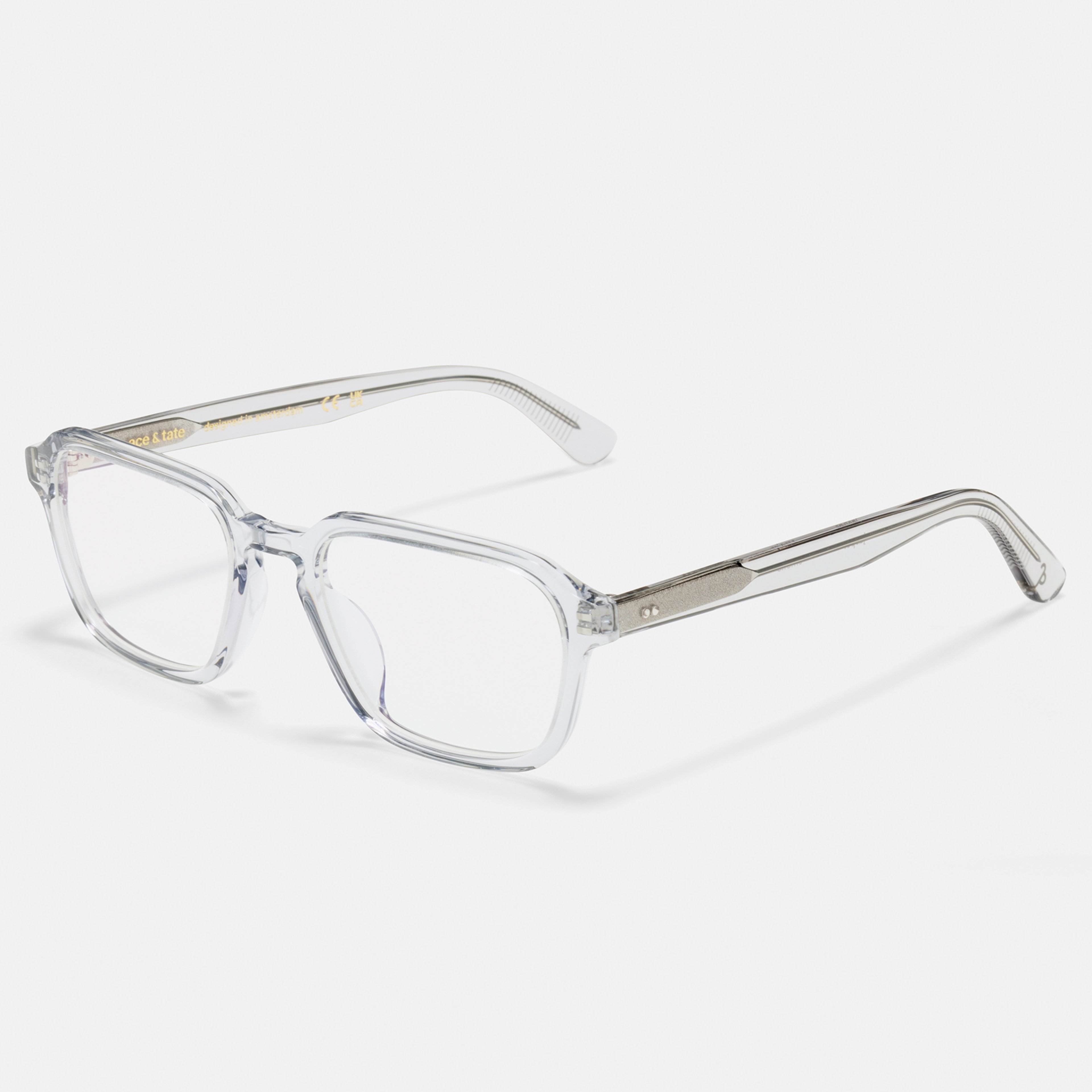 Ace & Tate Optiques | Hexagonal Acétate in Clair, Gris