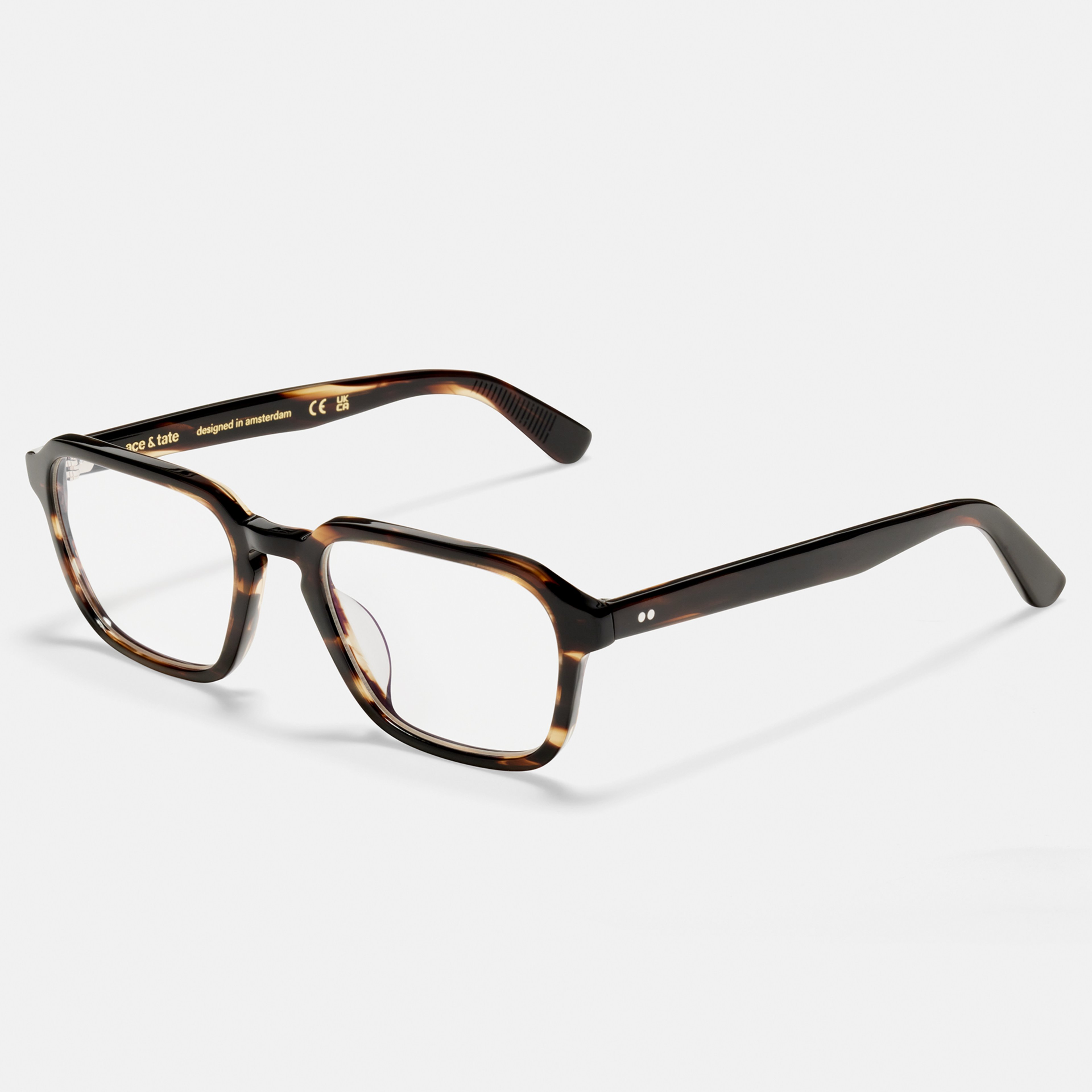 Ace & Tate Optiques | Hexagonal Acétate in Marron, Orange