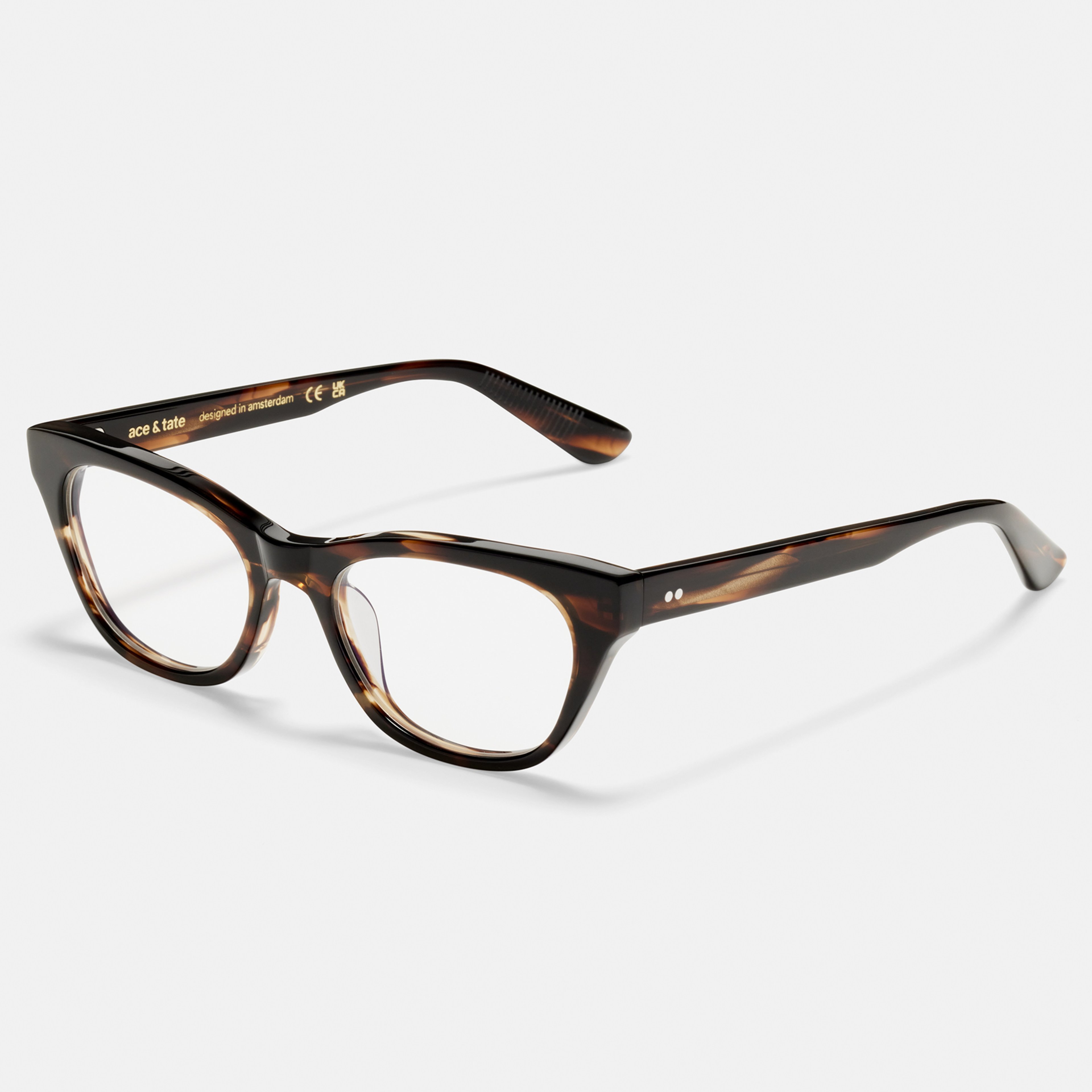 Ace & Tate Optiques | Ronde Acétate in Marron, Orange