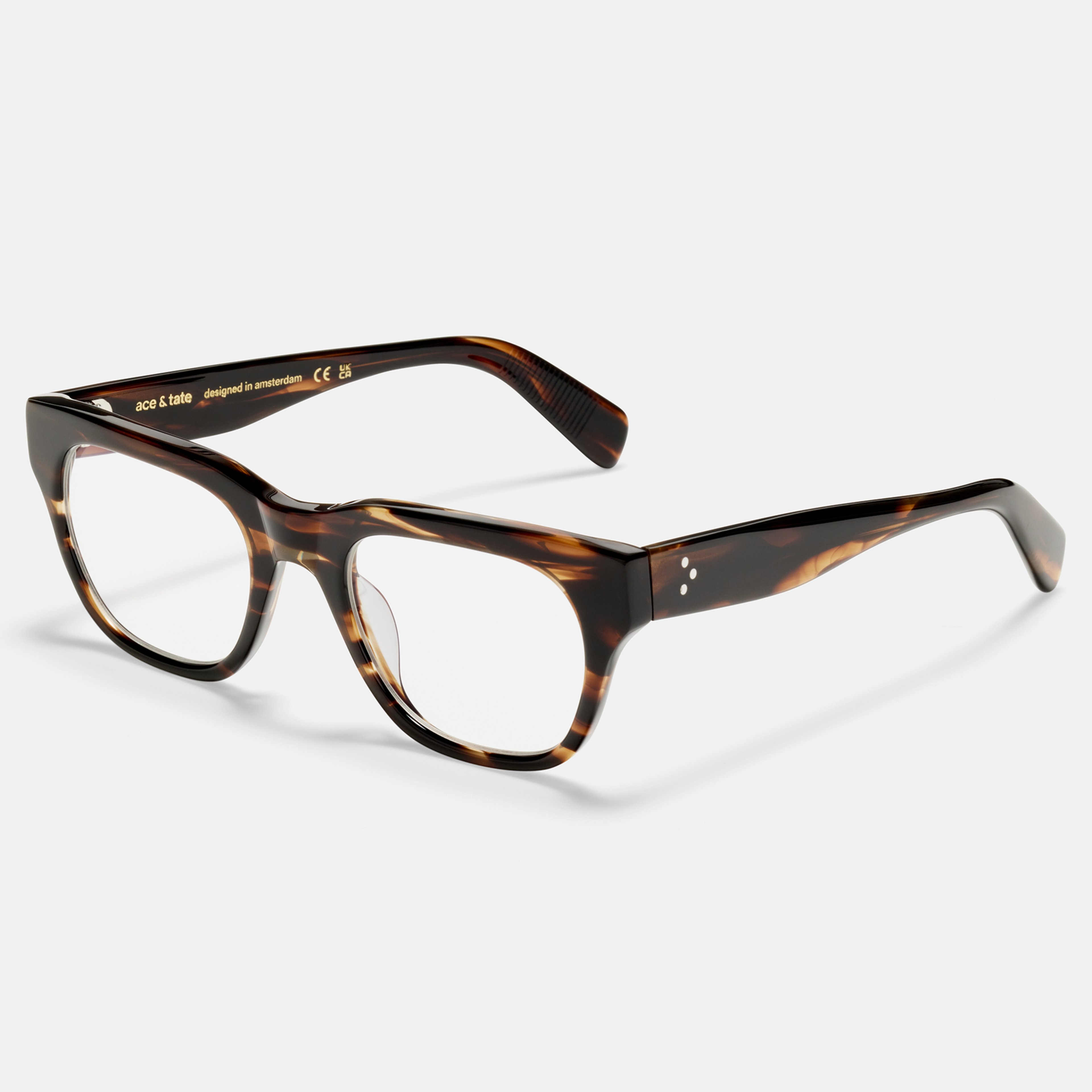 Ace & Tate Optiques | Carrée Acétate in Marron, Orange