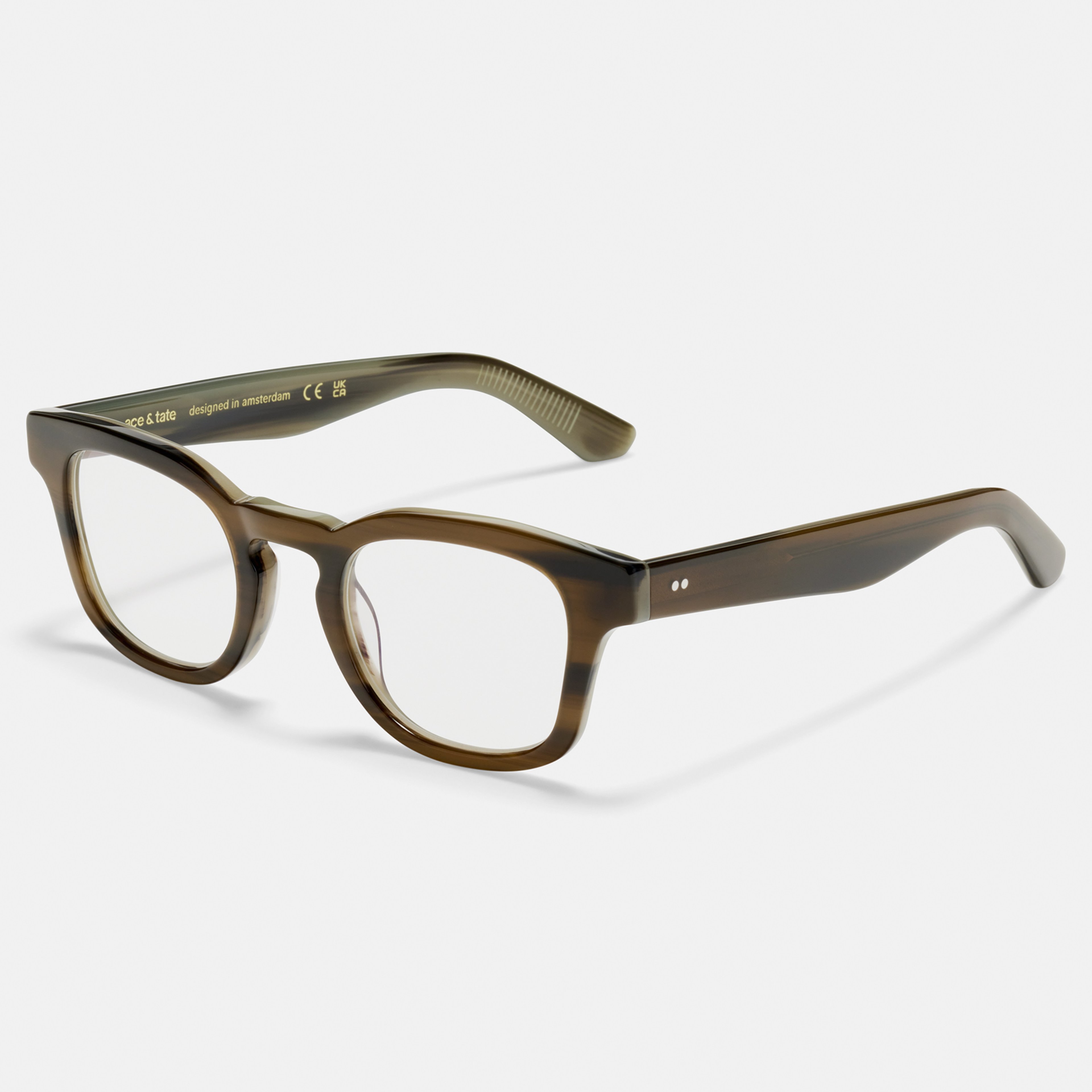 Ace & Tate Optiques | Ronde Acétate in Vert, Gris
