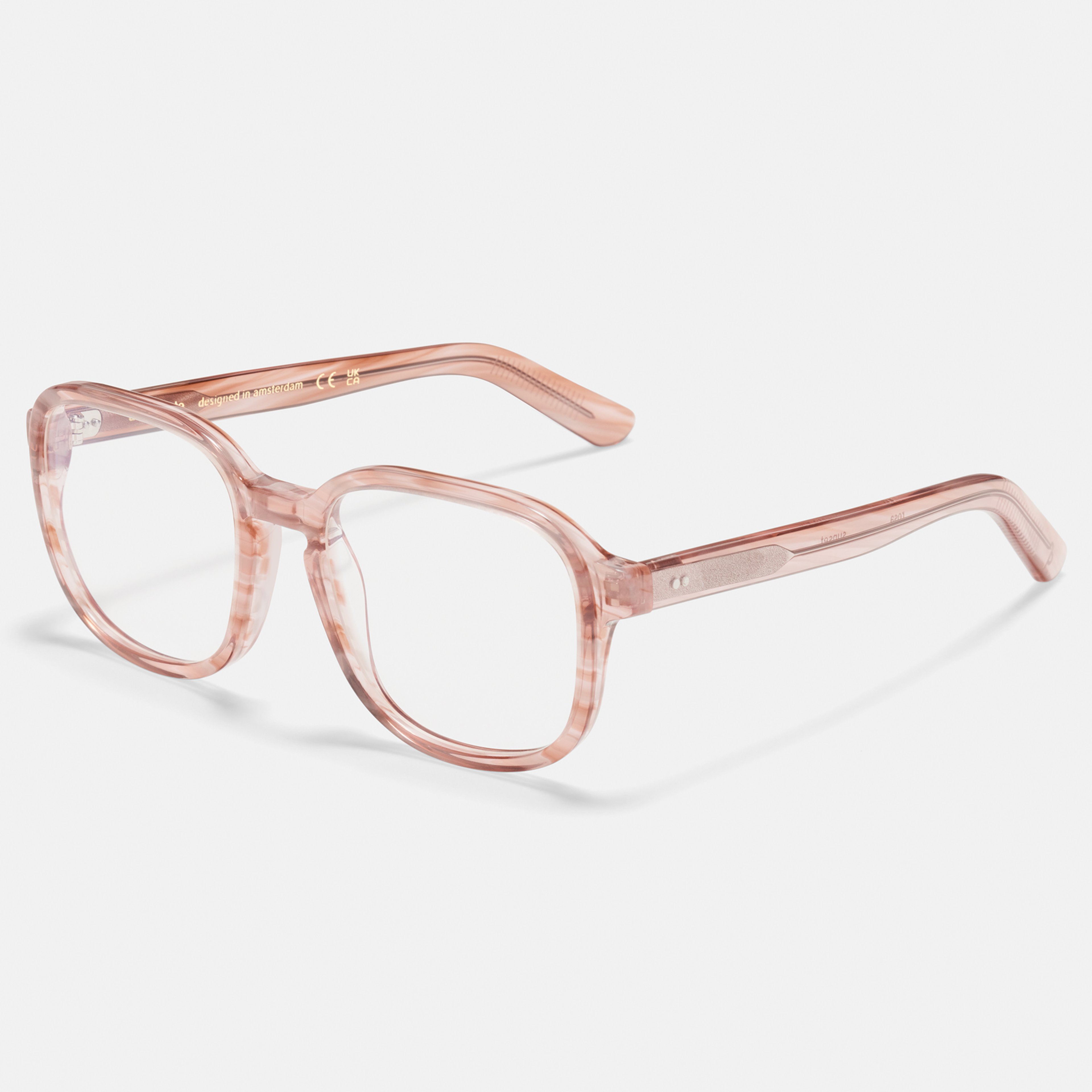 Ace & Tate Glasses | Square Acetate in Beige, Orange
