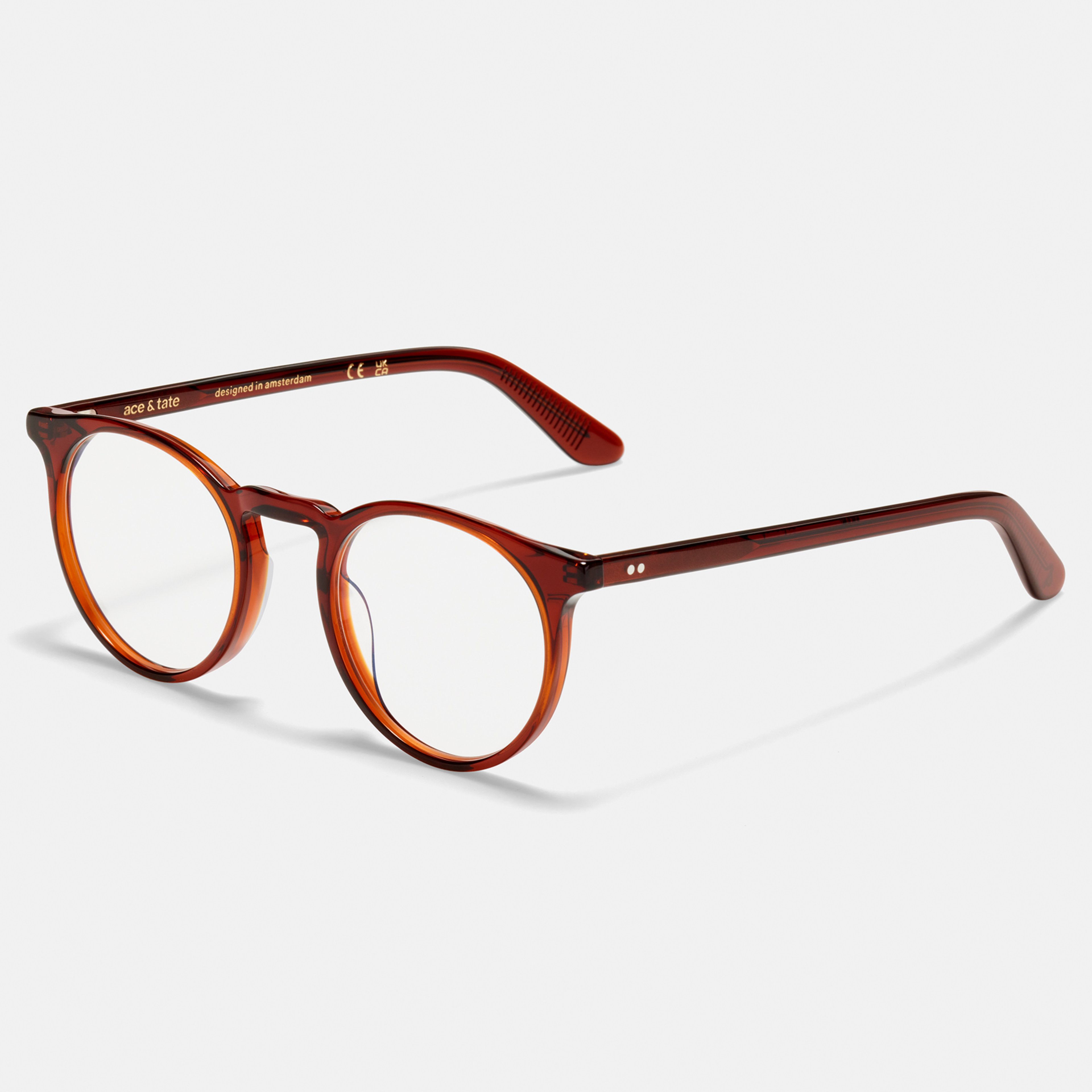 Ace & Tate Optiques | Ronde Acétate in Rouge