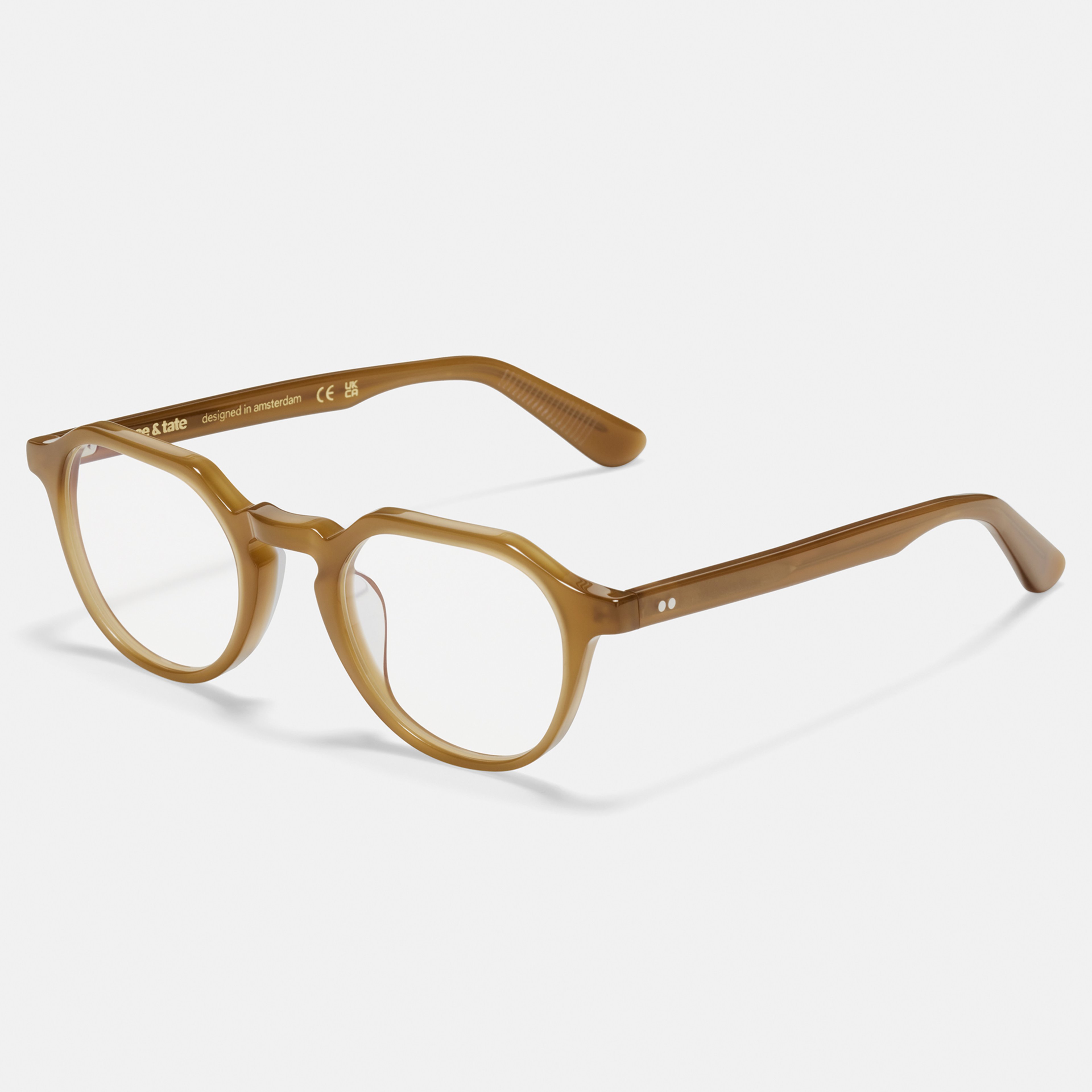 Ace & Tate Glasses | Hexagonal Acetate in Brown
