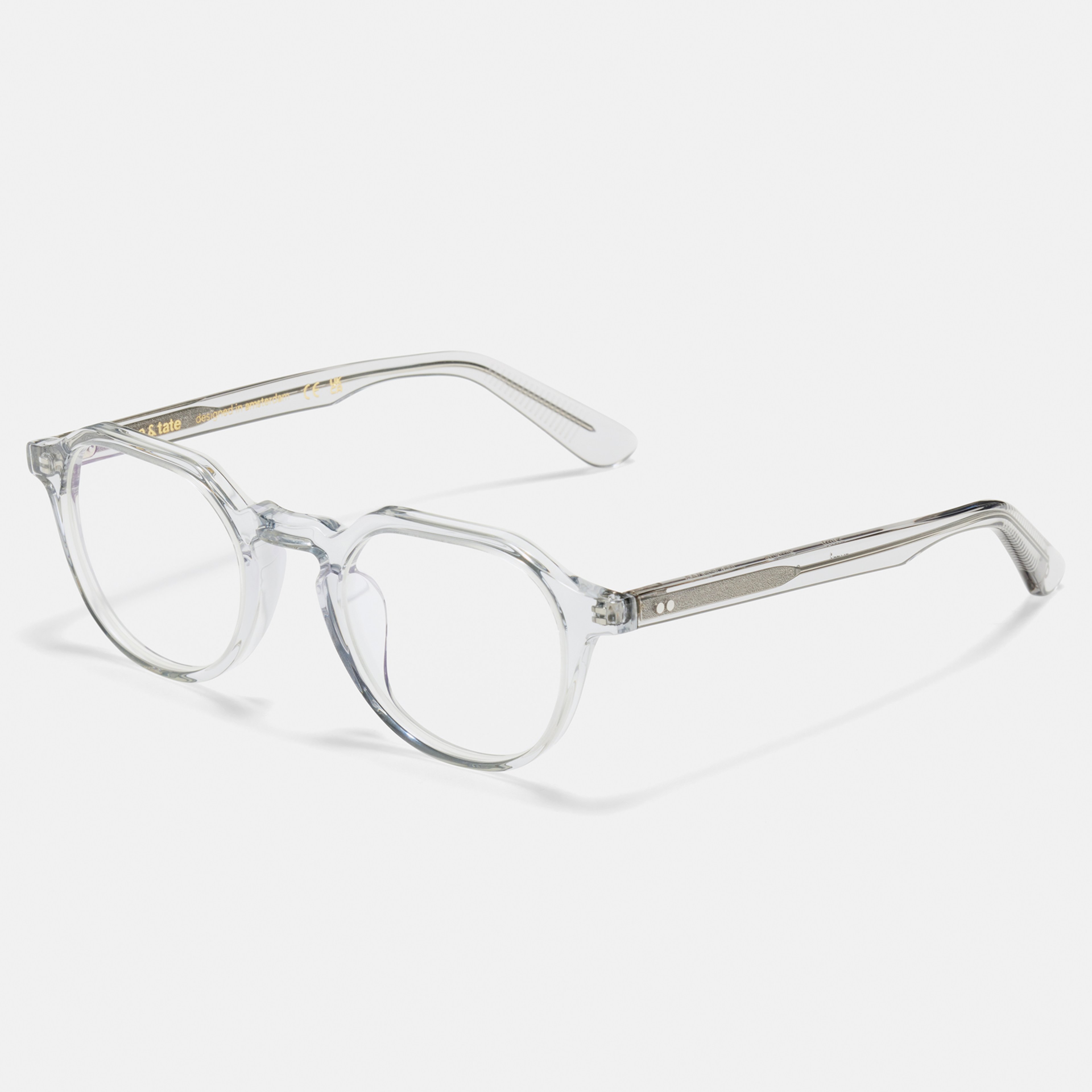 Ace & Tate Optiques | Hexagonal Acétate in Clair, Gris