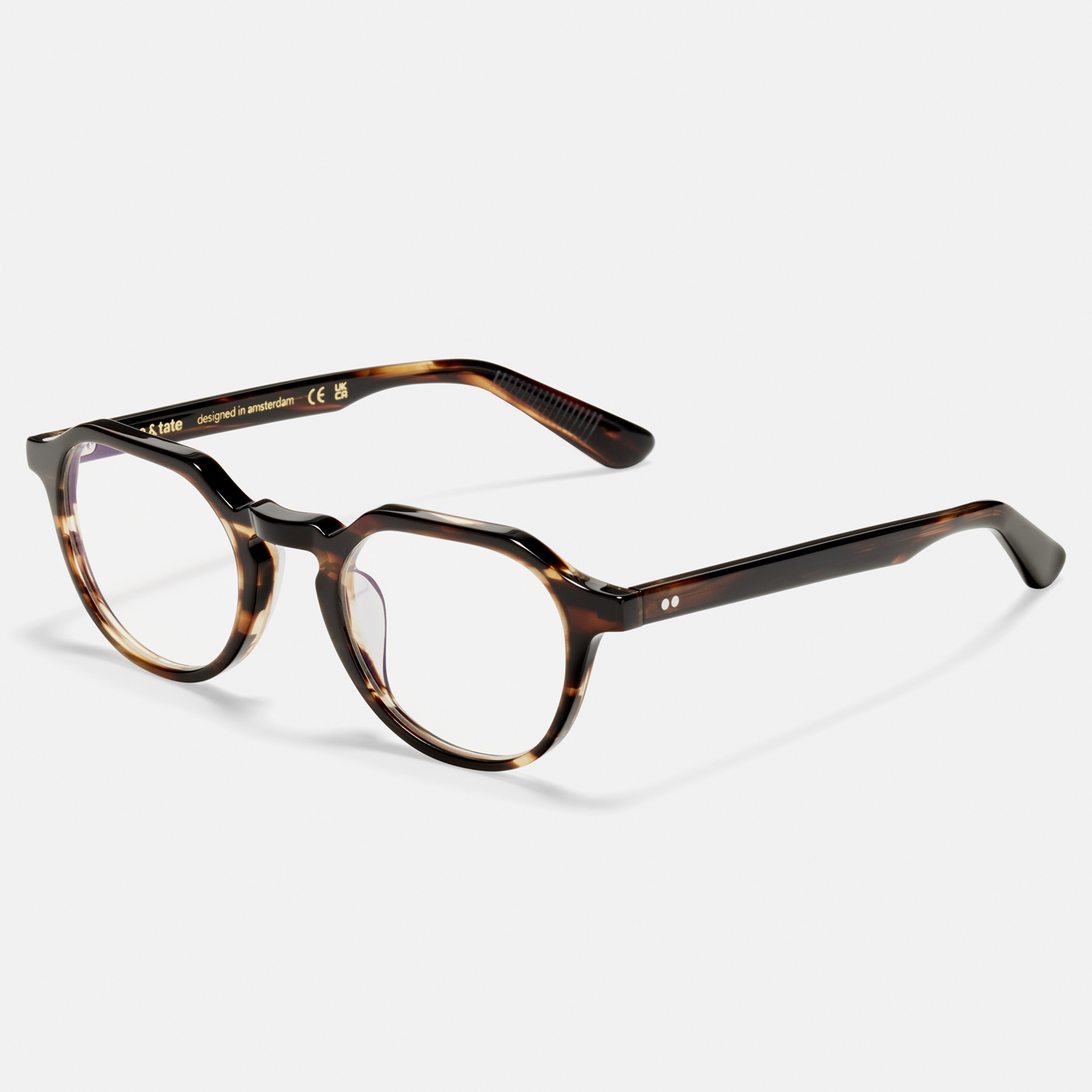 Ace & Tate Optiques | Hexagonal Acétate in Marron, Orange