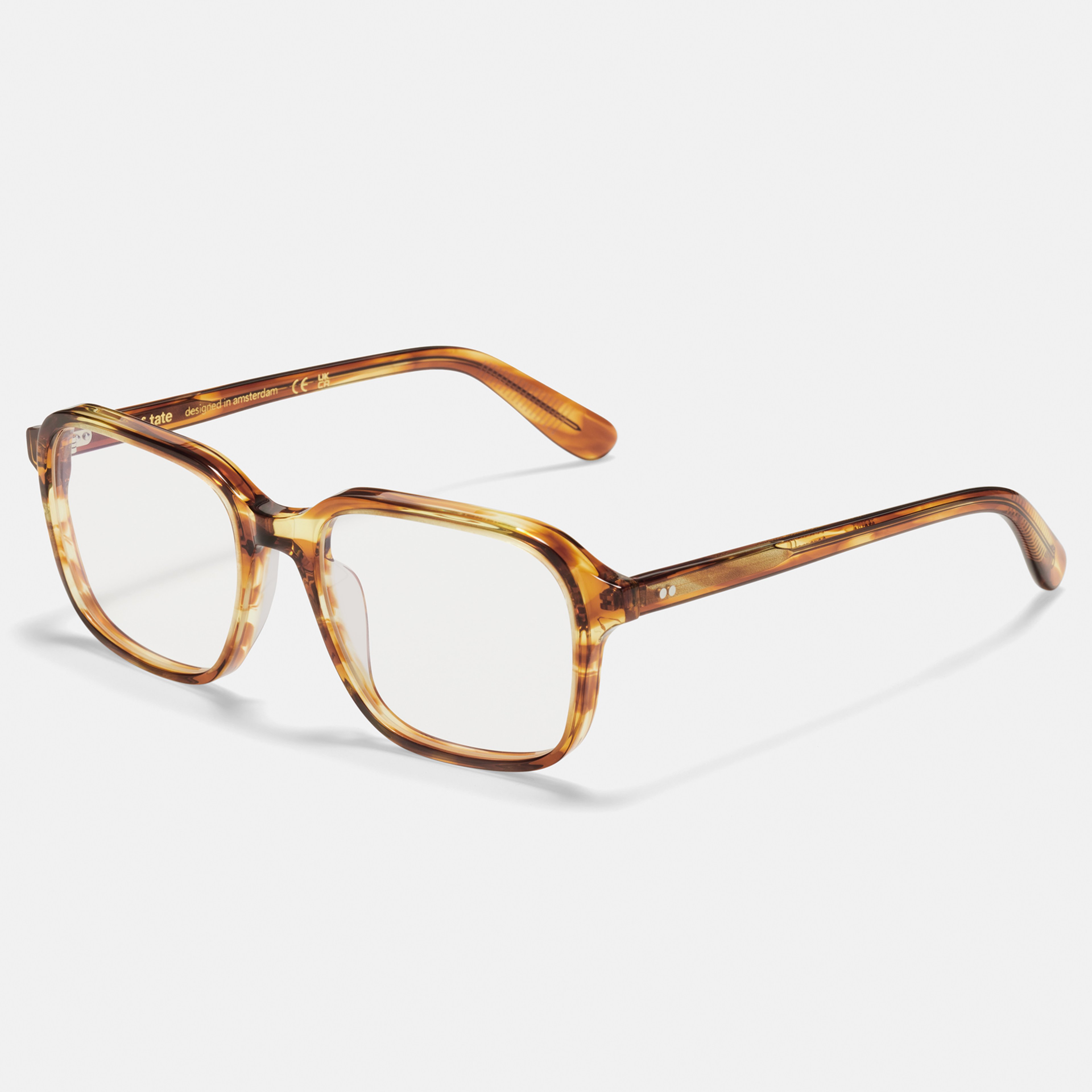 Ace & Tate Optiques | Carrée Acétate in Marron, Orange