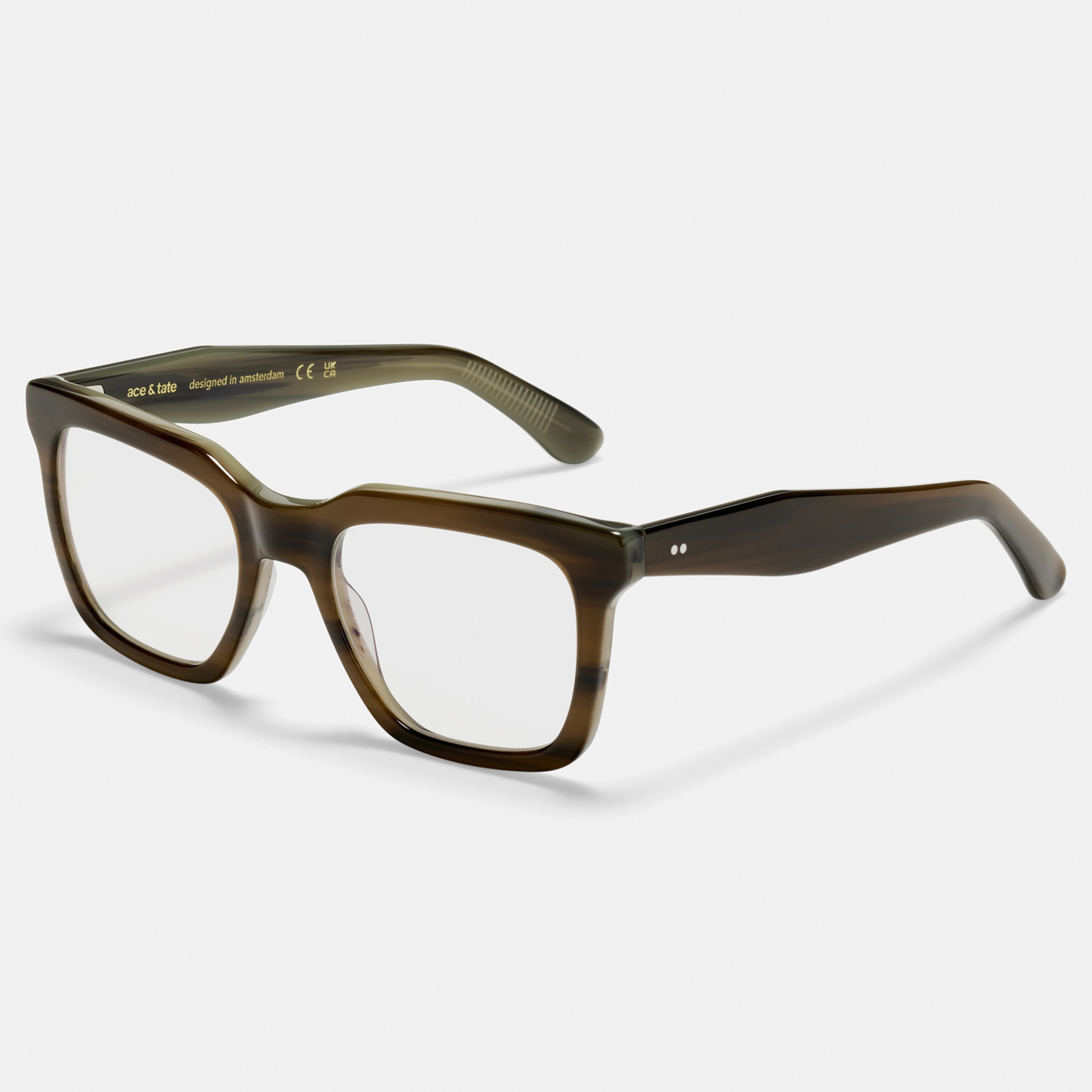 Ace & Tate Optiques | Carrée Acétate in Vert, Gris