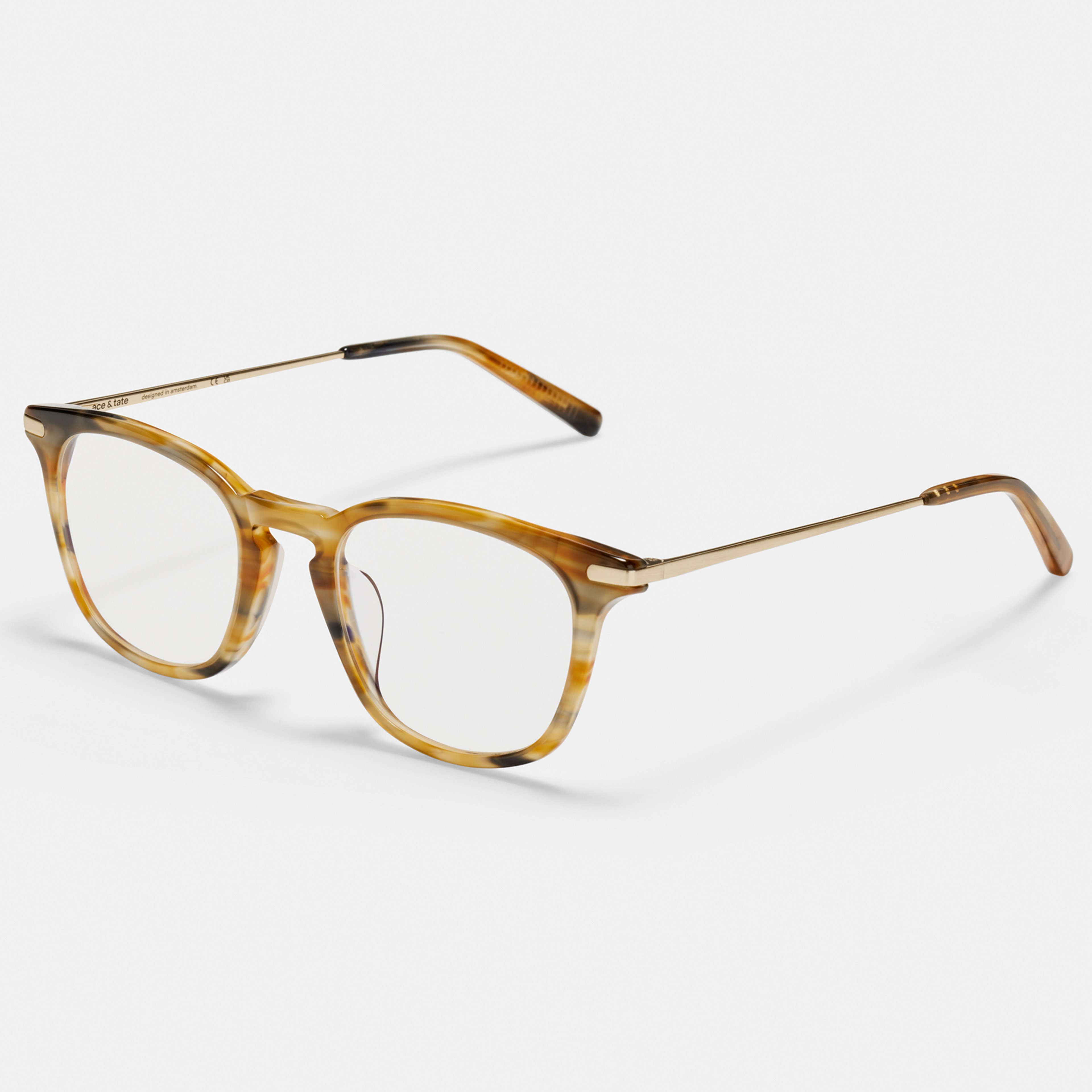 Ace & Tate Brillen | Vierkant Combi in Blauw, Oranje, Geel