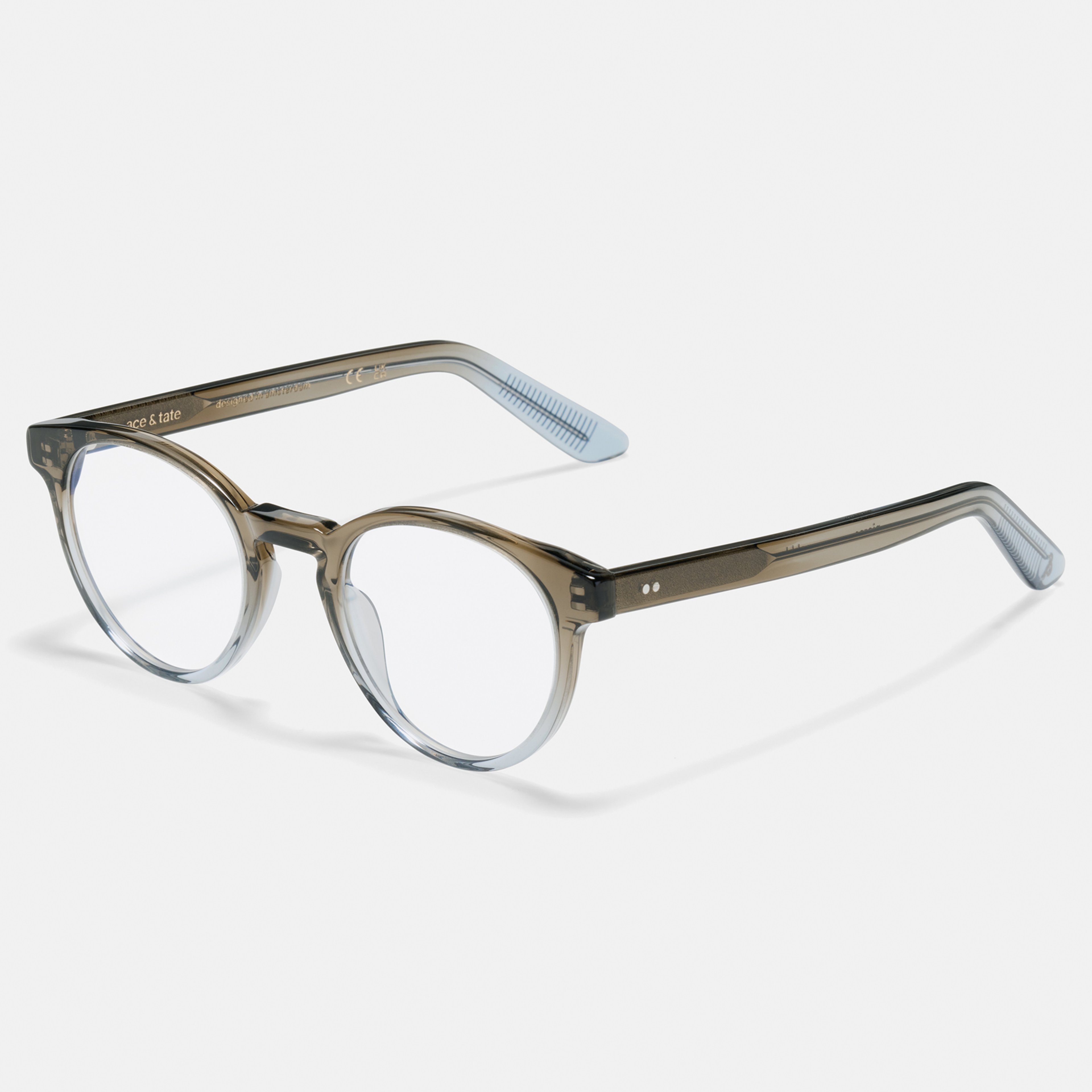 Ace & Tate Optiques | Ronde Acétate in Bleu, Gris
