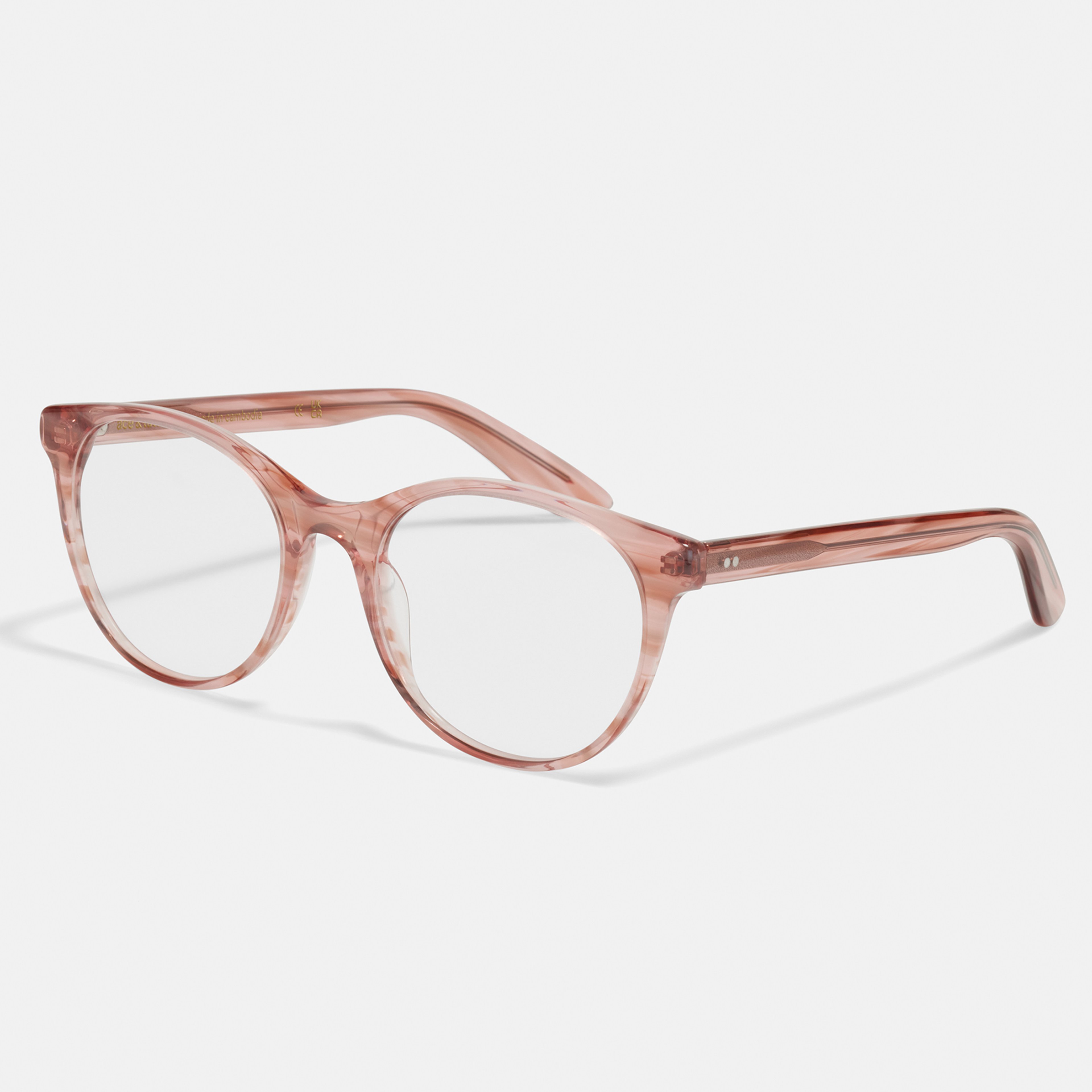 Ace & Tate Brillen | Oval Acetat in Beige, Orange