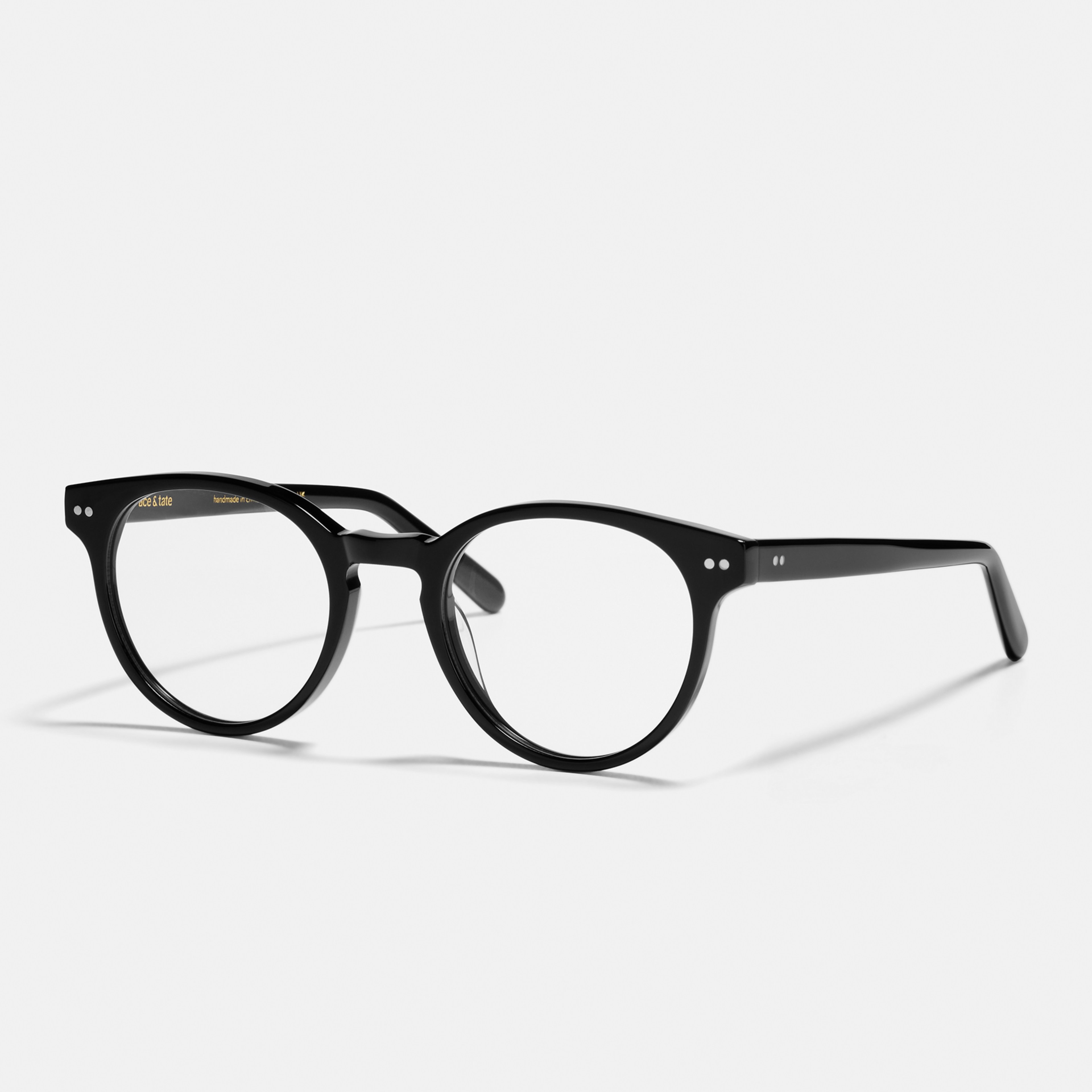 Ace & Tate Glasses | Round Acetate in Black