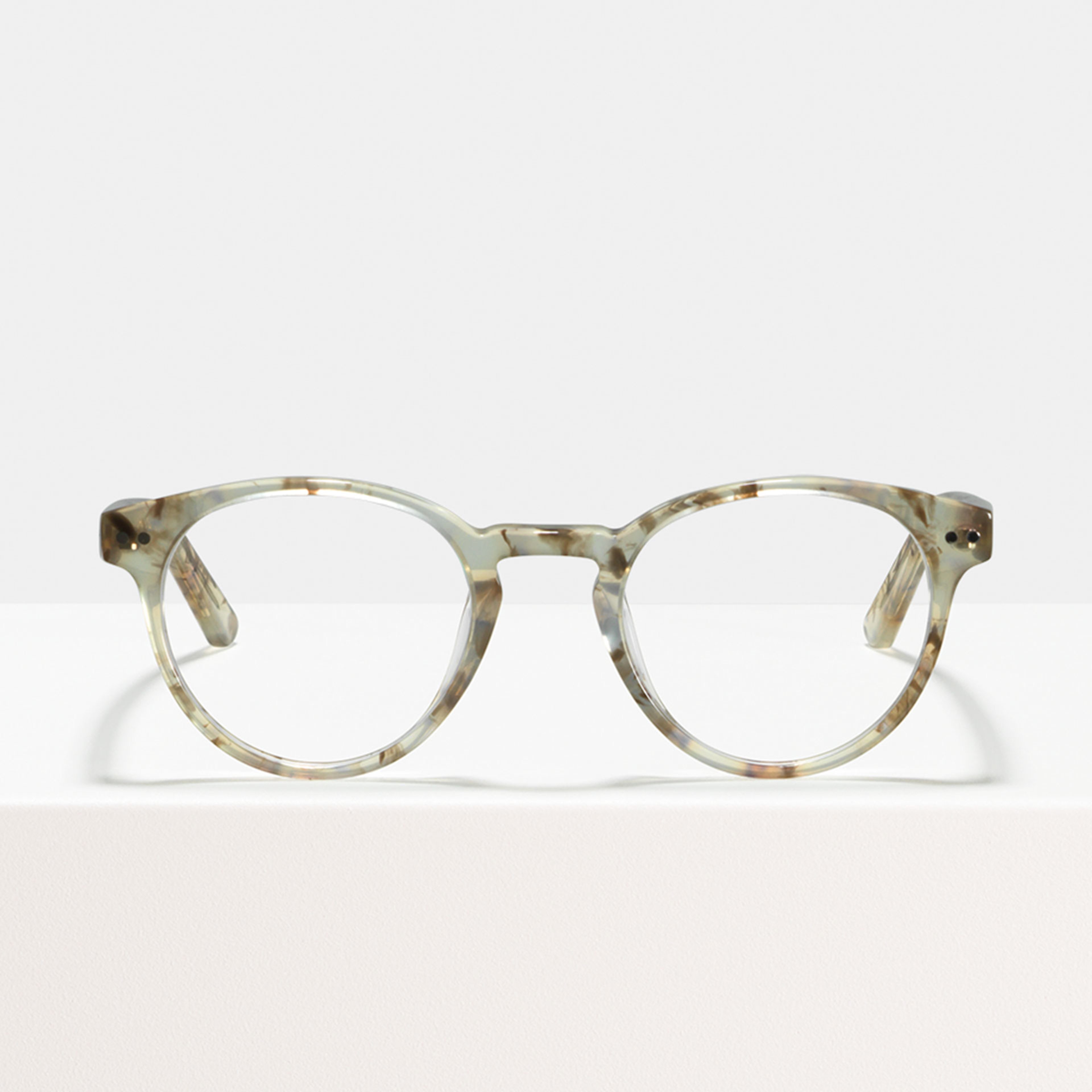 Ace & Tate Glasses | Round Acetate in Brown, Grey, White