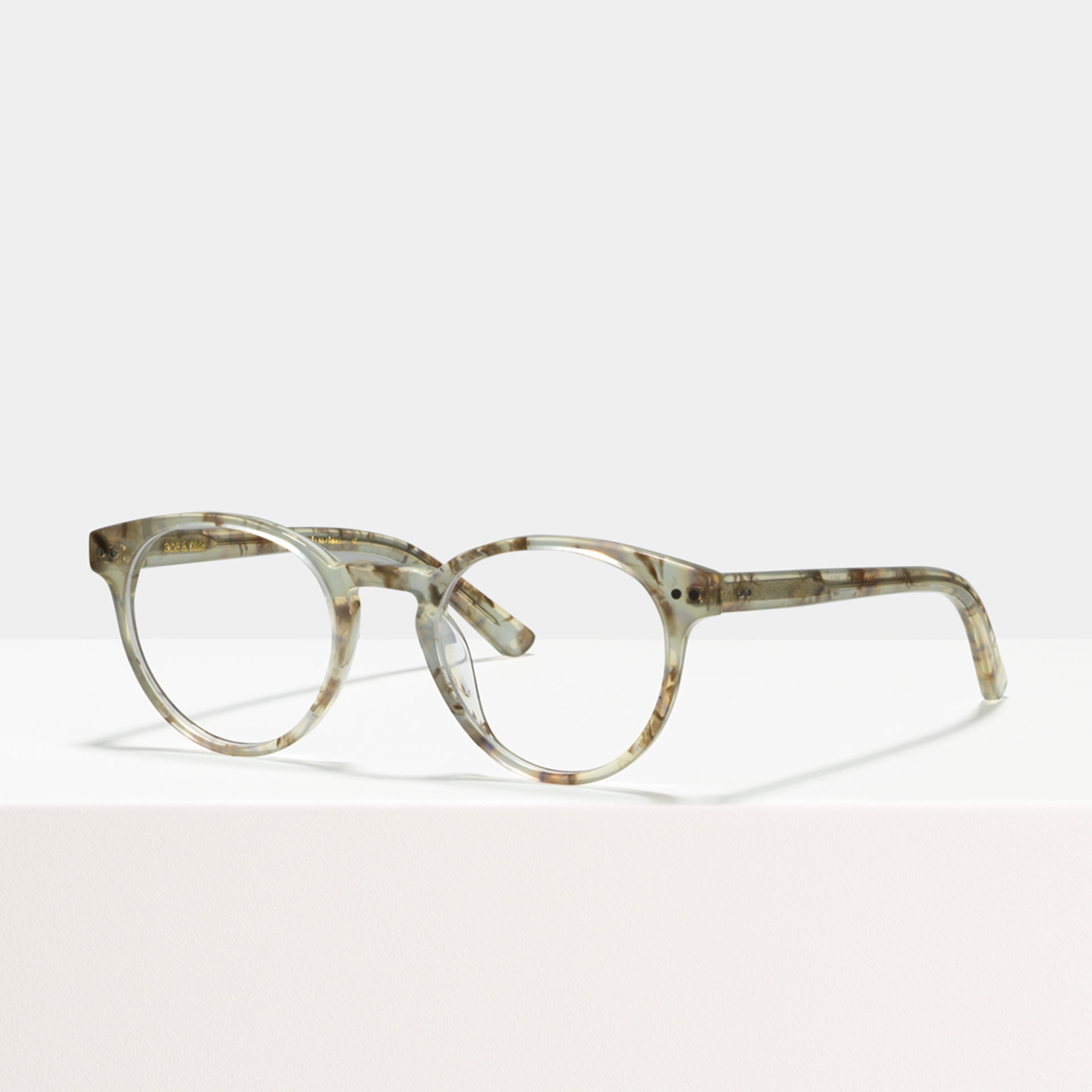 Ace & Tate Glasses | Round Acetate in Brown, Grey, White
