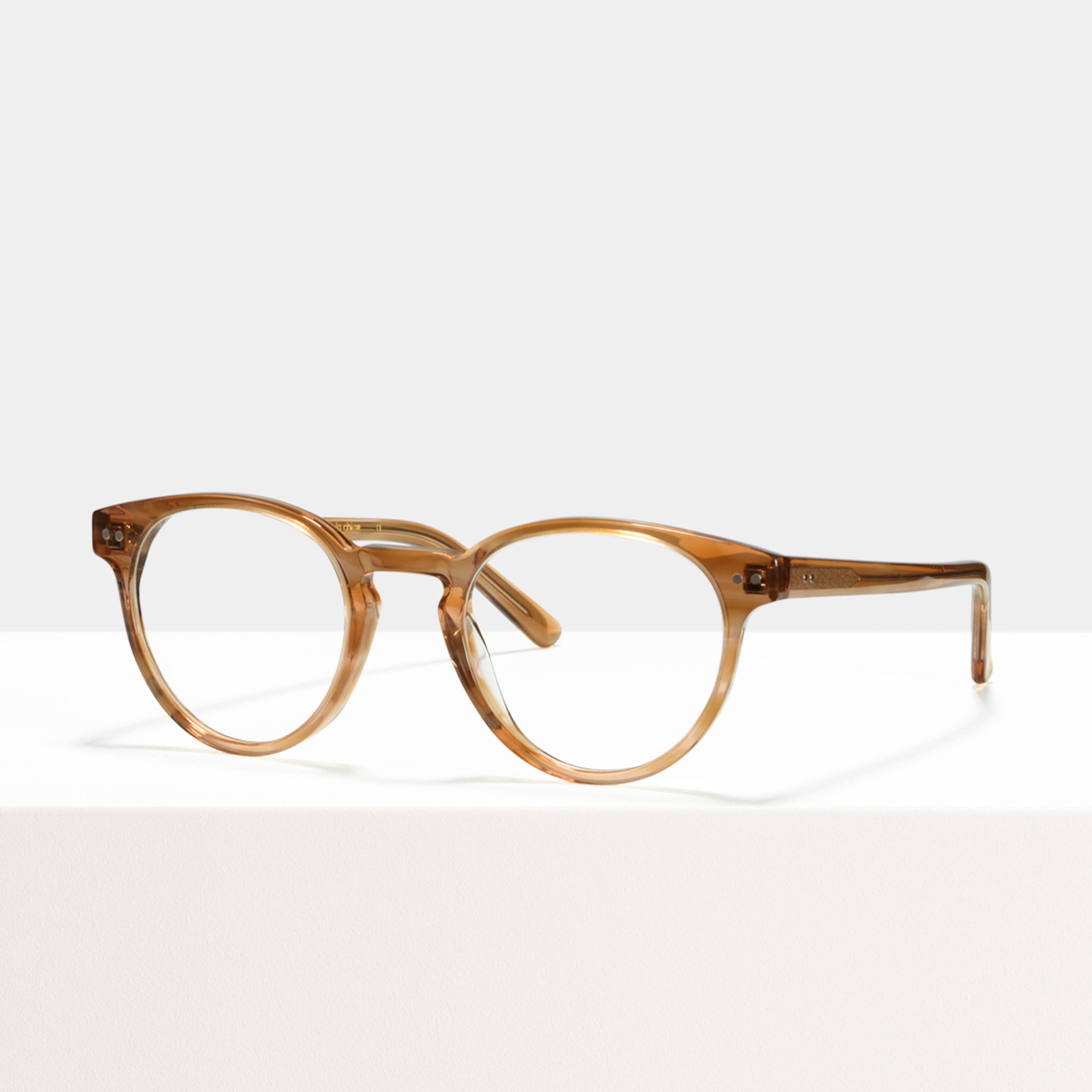 Ace & Tate Glasses | Round Acetate in Beige, Orange