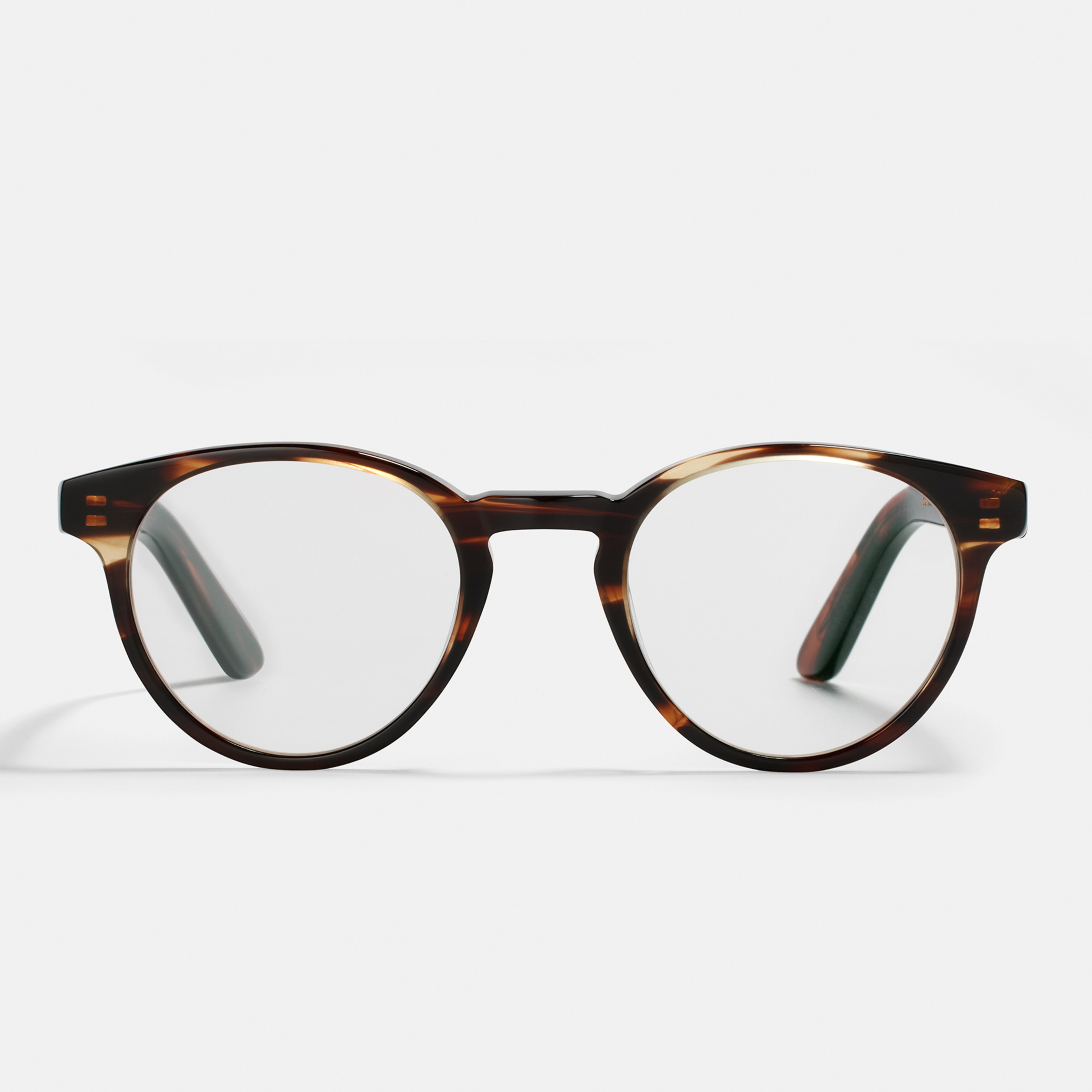 Ace & Tate Glasses | Round Acetate in Brown, Orange