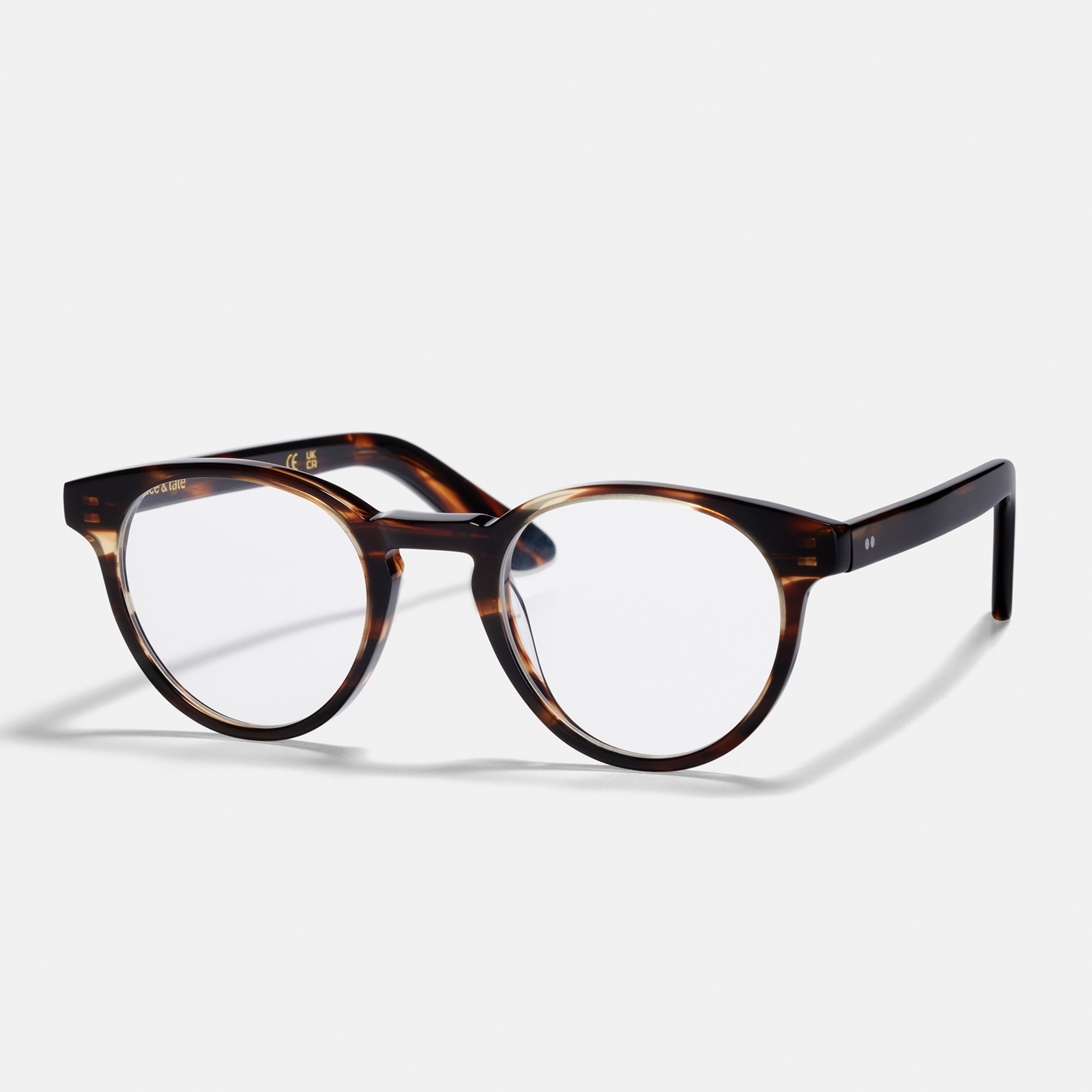 Ace & Tate Glasses | Round Acetate in Brown, Orange