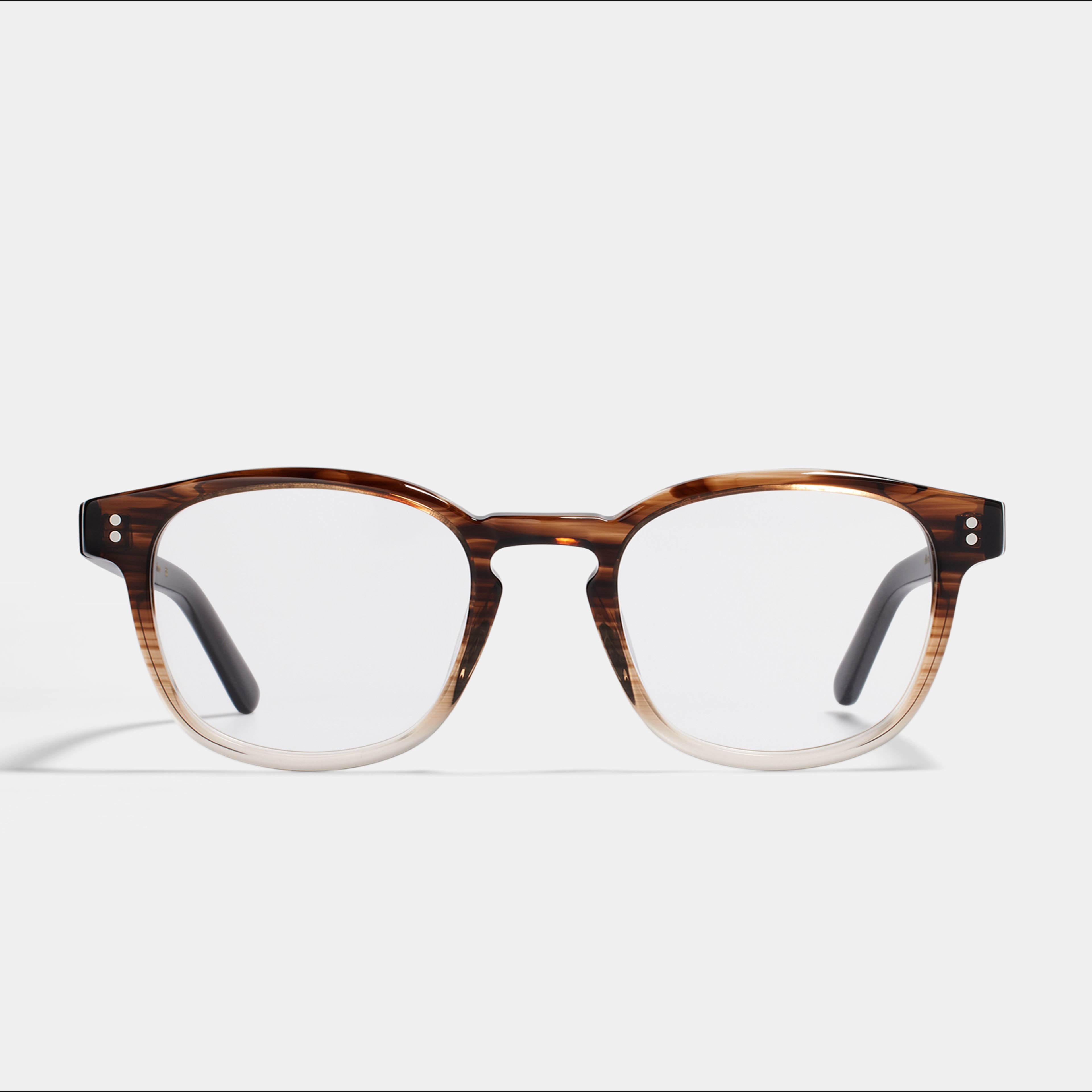 Ace & Tate Glasses | Square Acetate in Brown, Clear