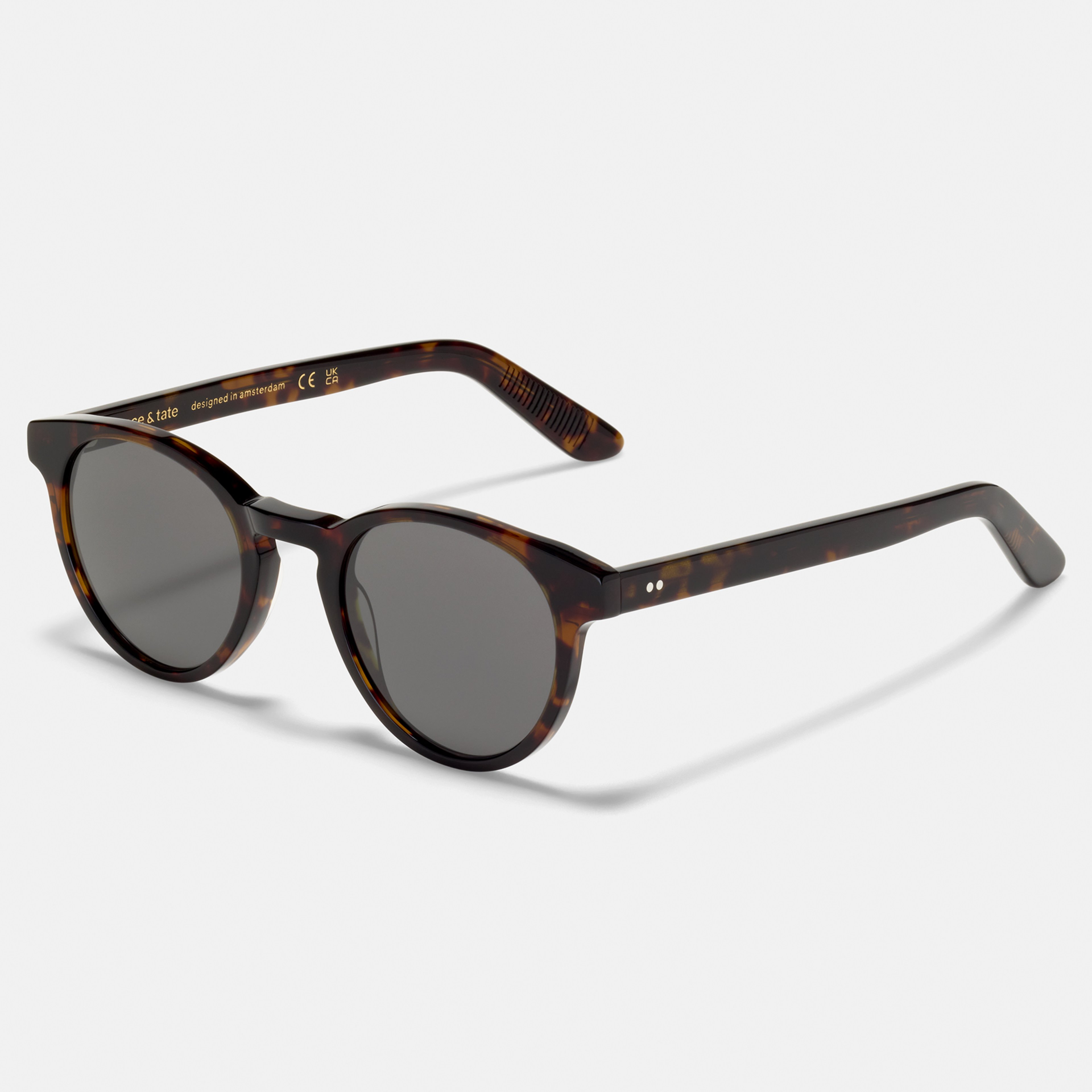 Ace & Tate Sonnenbrillen | Rund Acetat in Schwarz, Braun