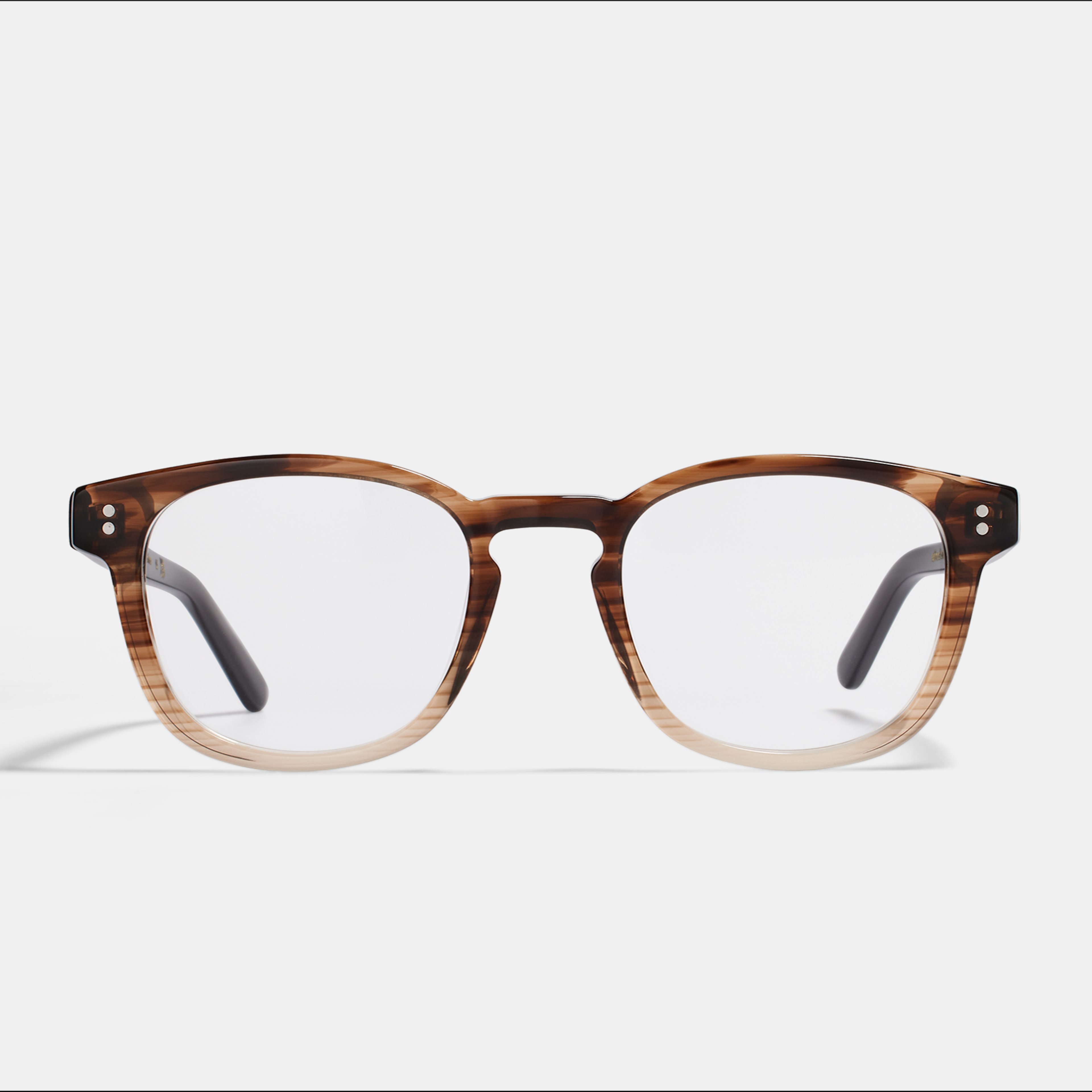 Ace & Tate Glasses | Square Acetate in Brown, Clear
