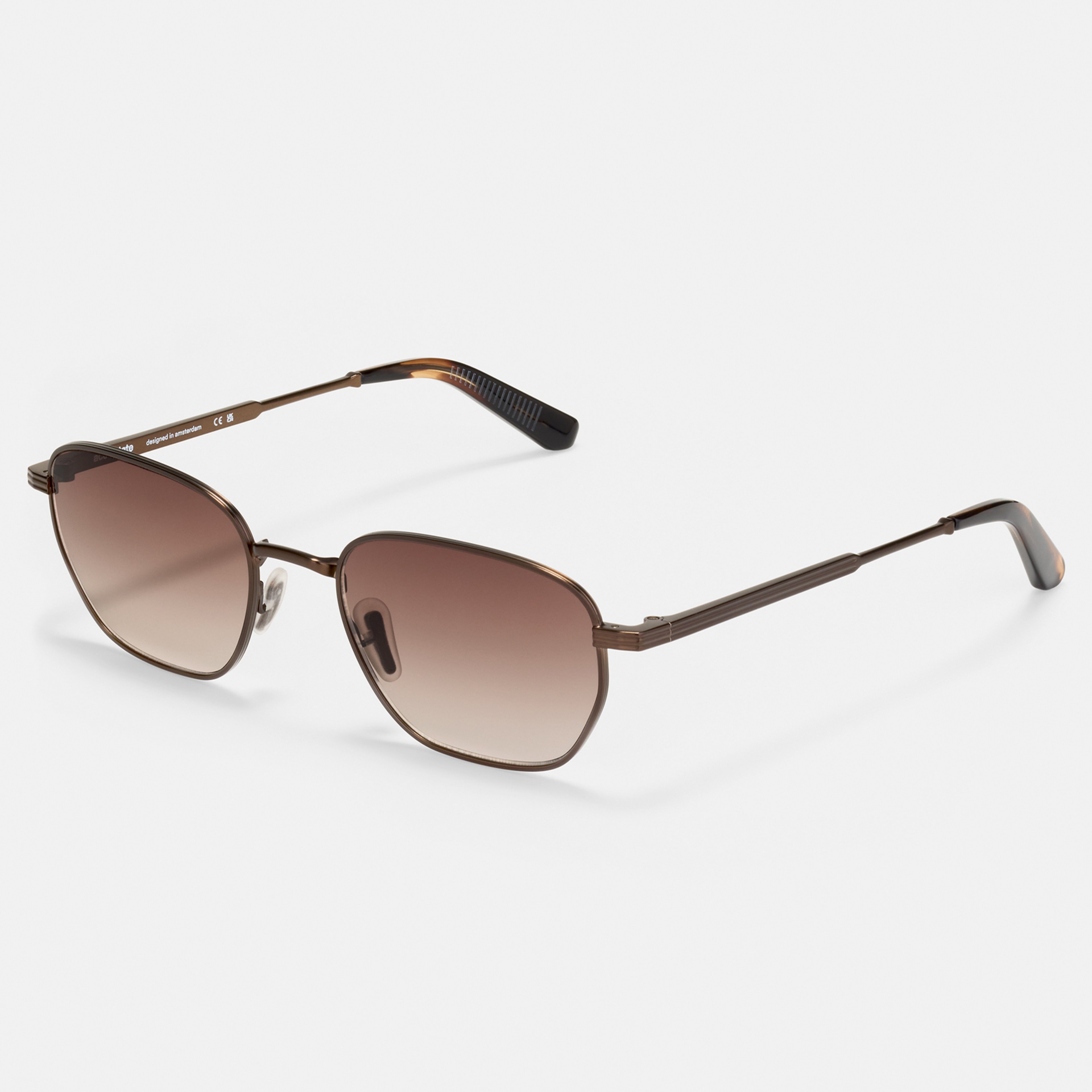 Ace & Tate Sunglasses | Hexagonal Metal in Brown