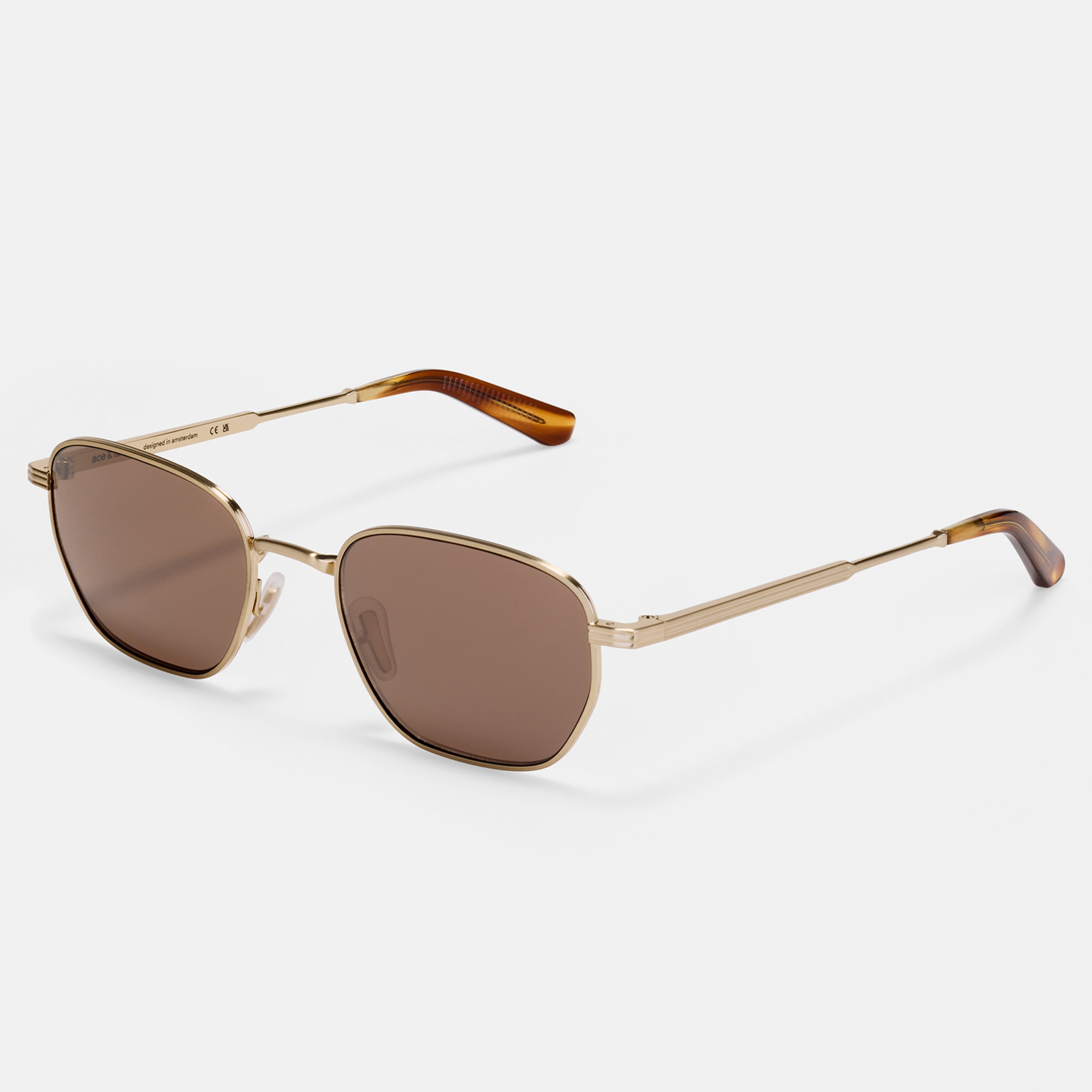 Ace & Tate Sunglasses | Hexagonal Metal in Gold