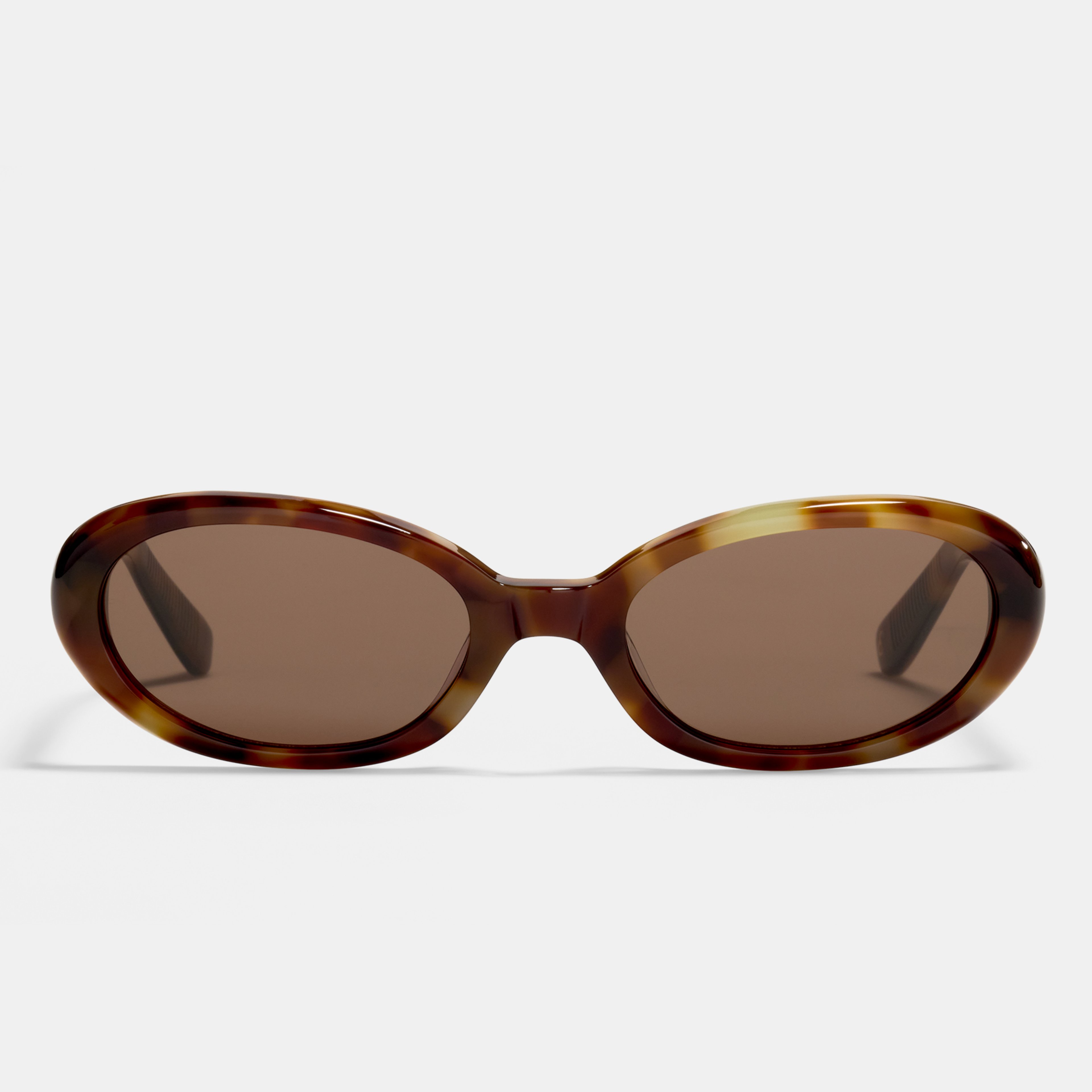 Ace & Tate Sunglasses | Oval Acetate in Brown, Yellow