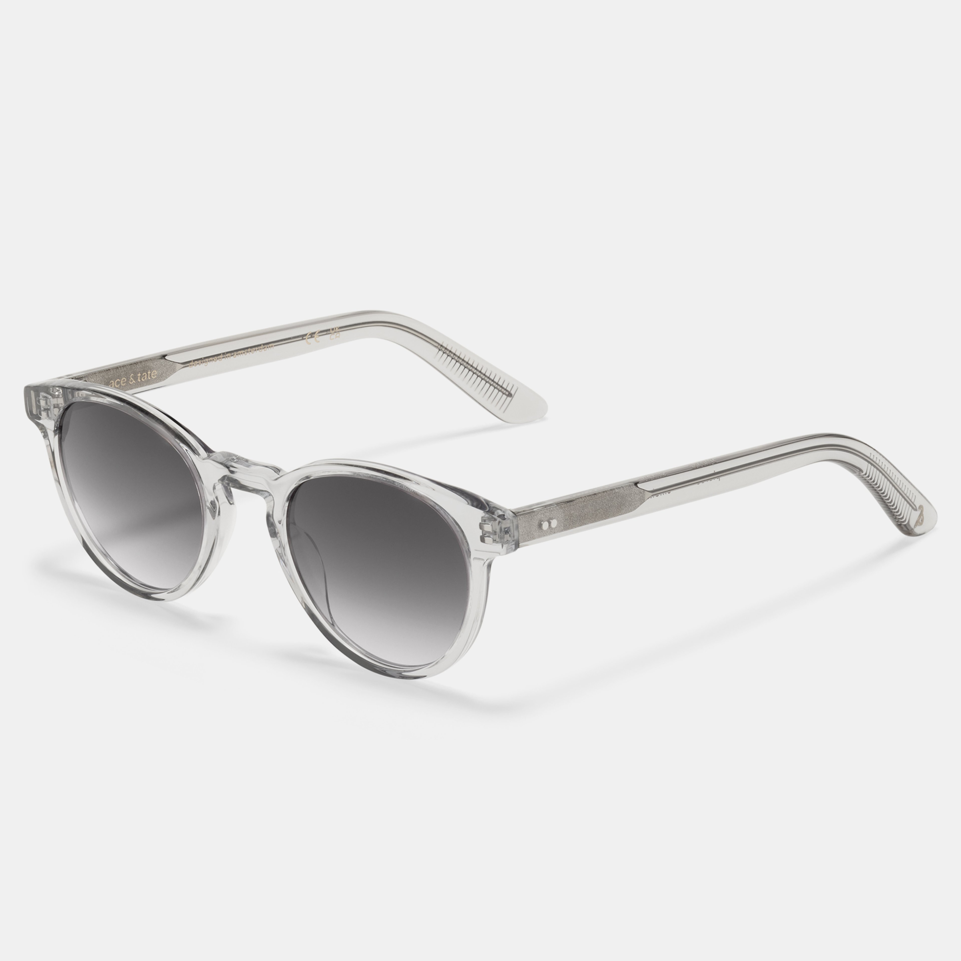 Ace & Tate Sonnenbrillen | Rund Acetat in Transparent, Grau