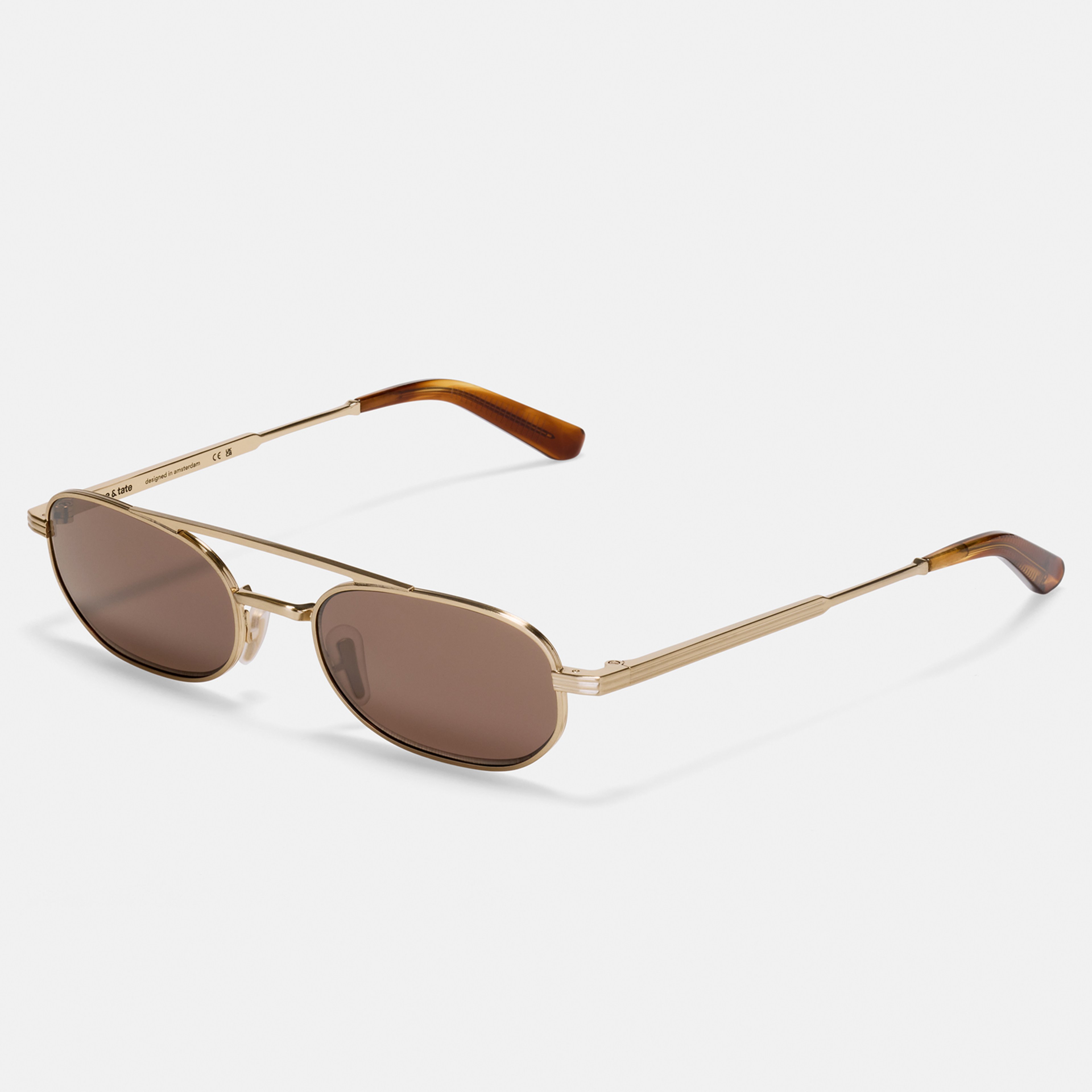 Ace & Tate Sunglasses | Oval Metal in Gold