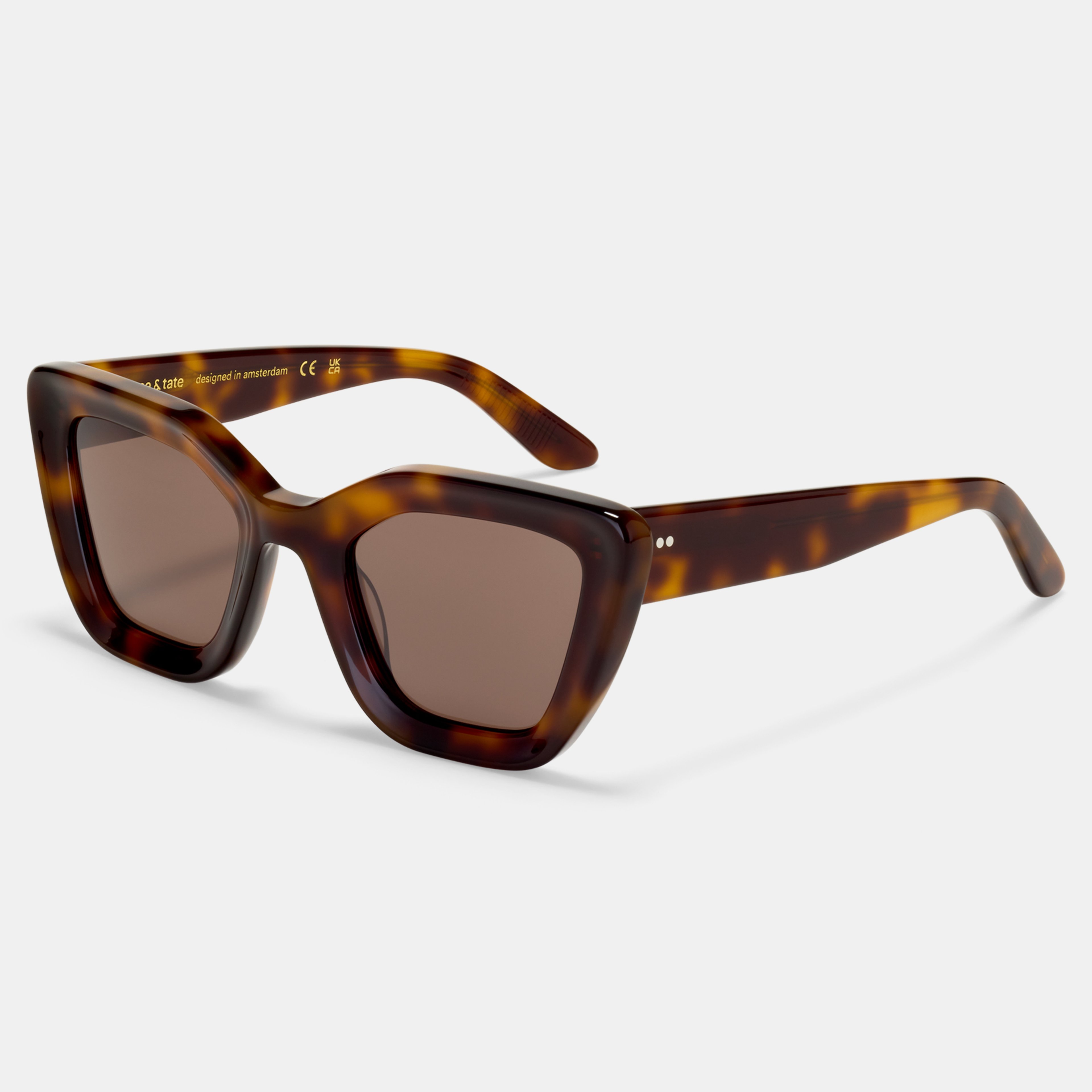 Ace & Tate Sonnenbrillen | Rechteckig Acetat in Braun, Schwarz