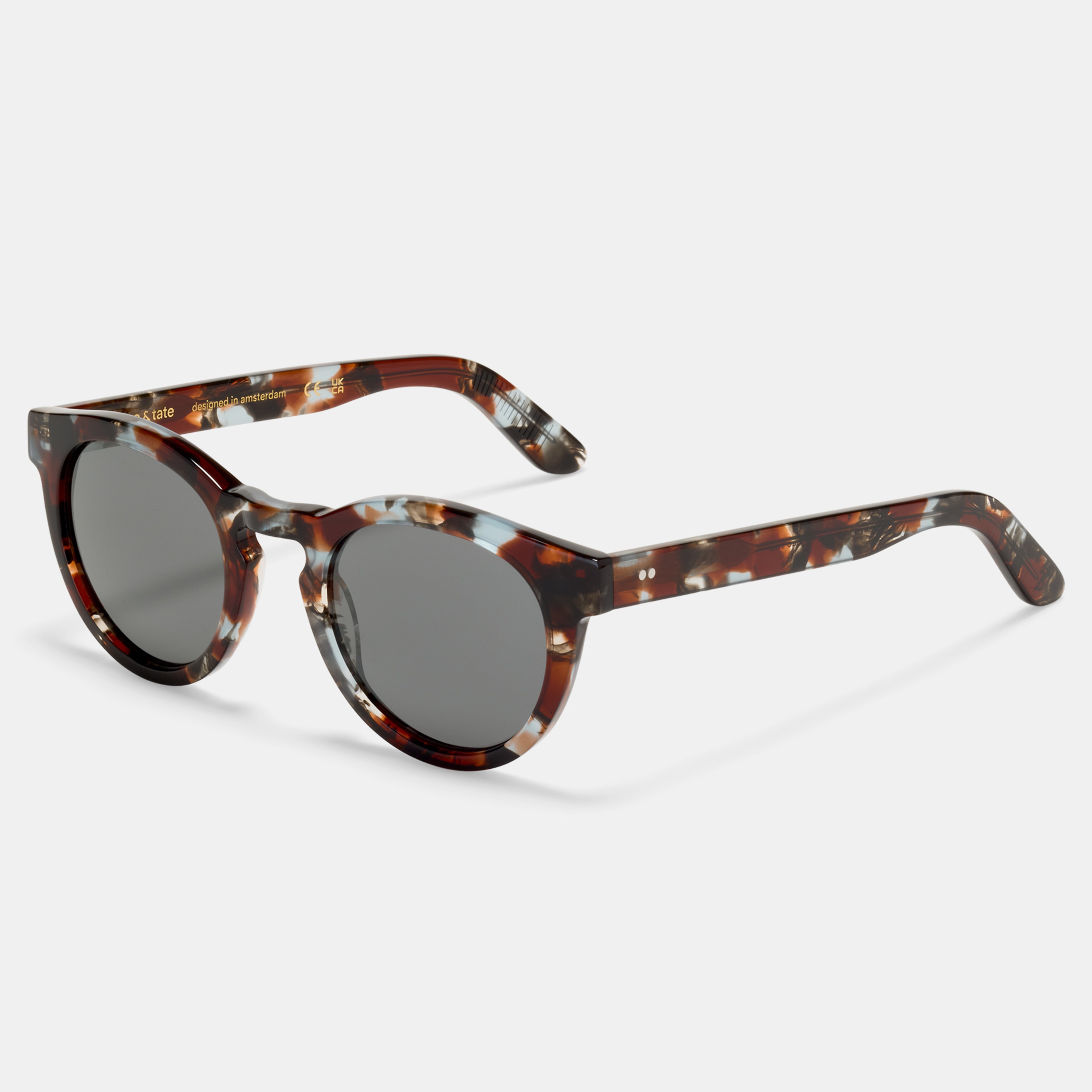 Ace & Tate Sonnenbrillen | Rund Acetat in Blau, Schwarz, Braun
