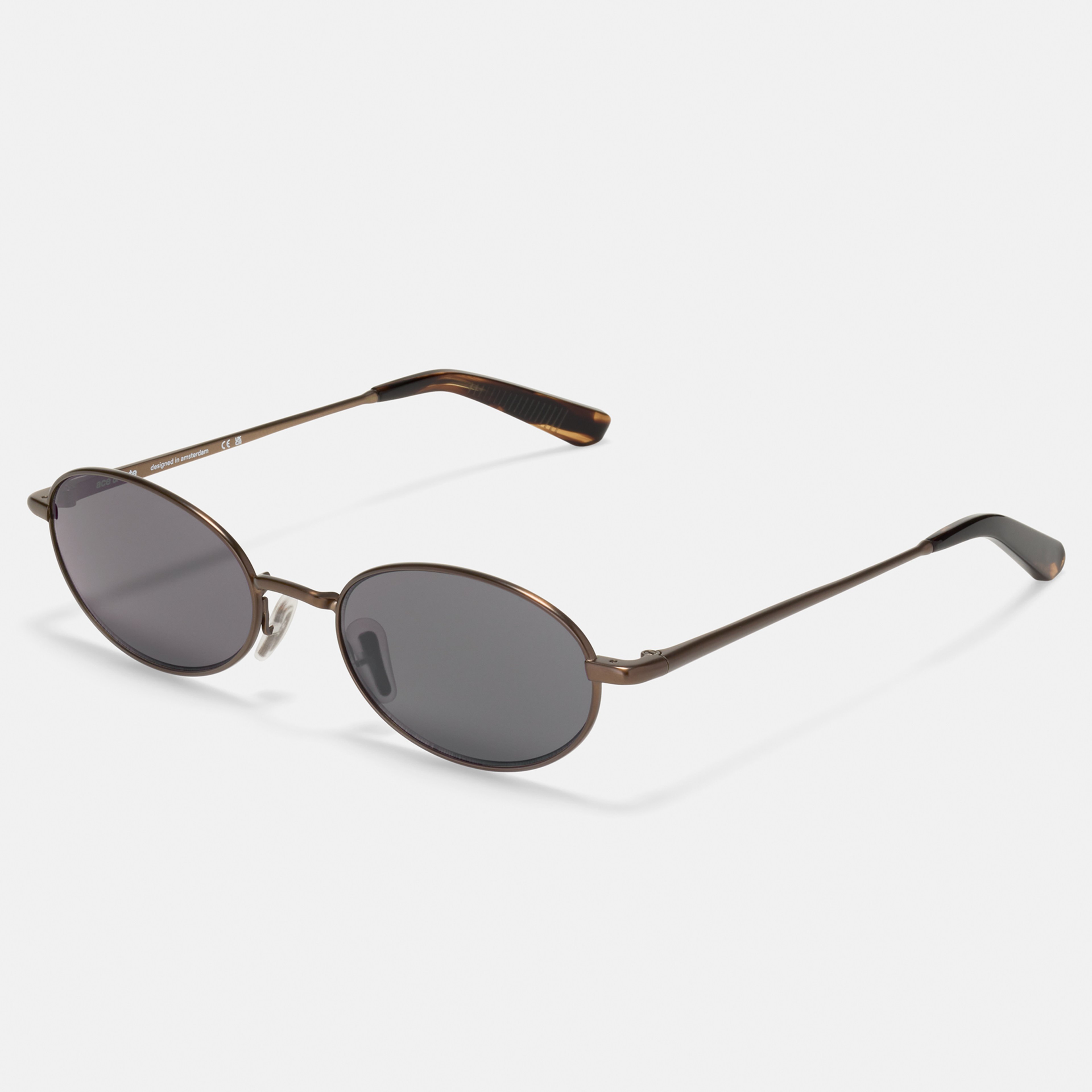Ace & Tate Sunglasses | Oval Metal in Brown