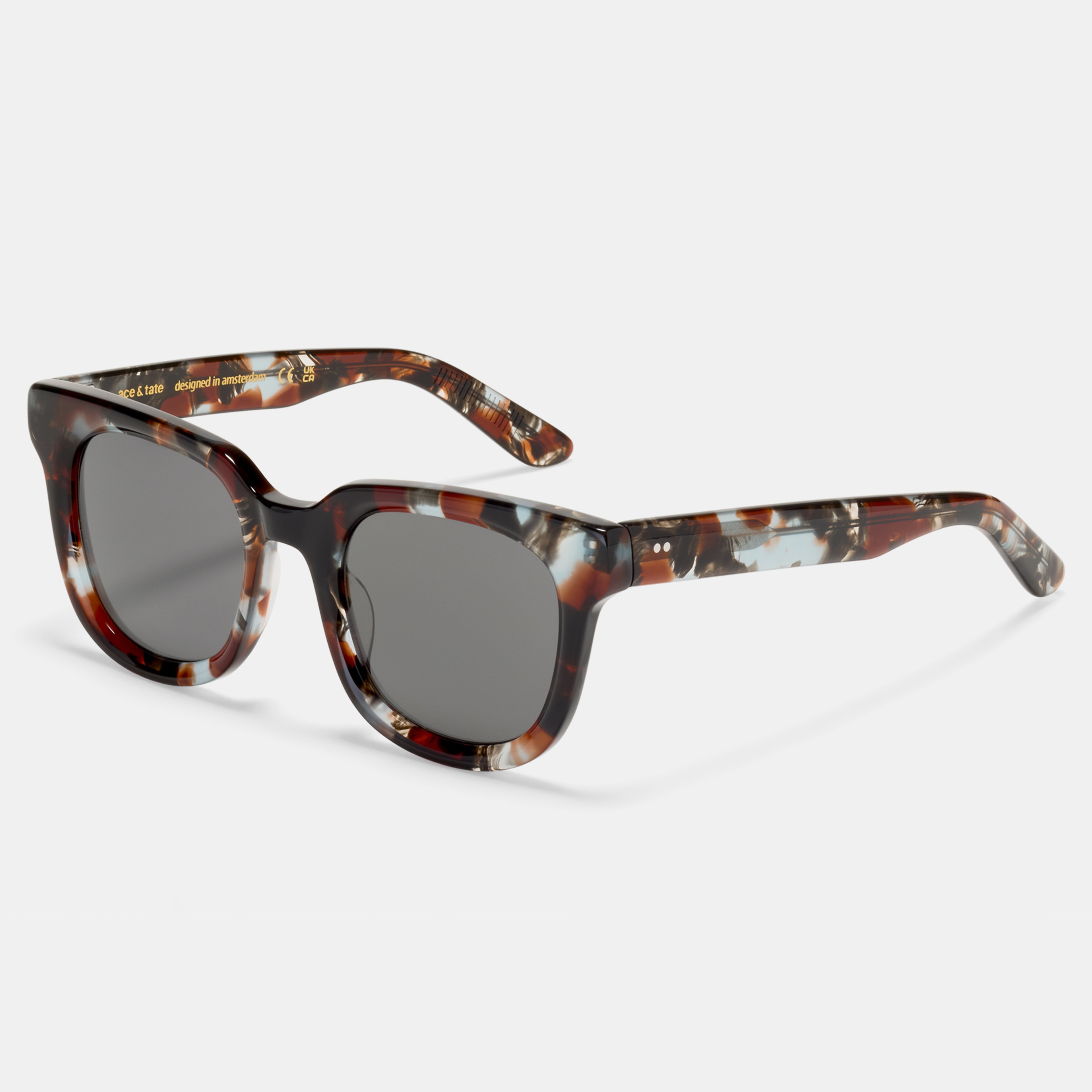 Ace & Tate Sunglasses | Round Acetate in Blue, Black, Brown