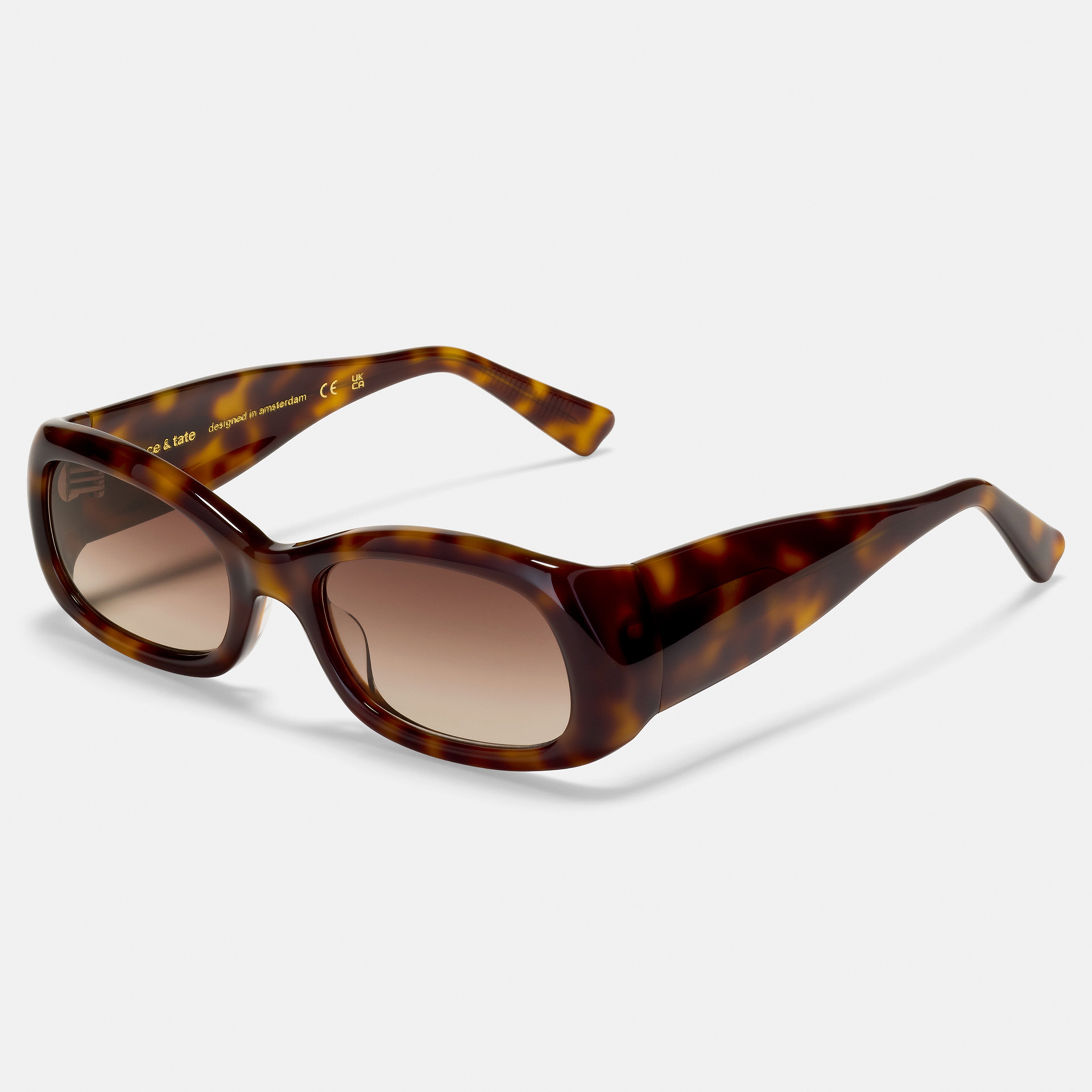 Ace & Tate Sunglasses | Oval Acetate in Black, Brown