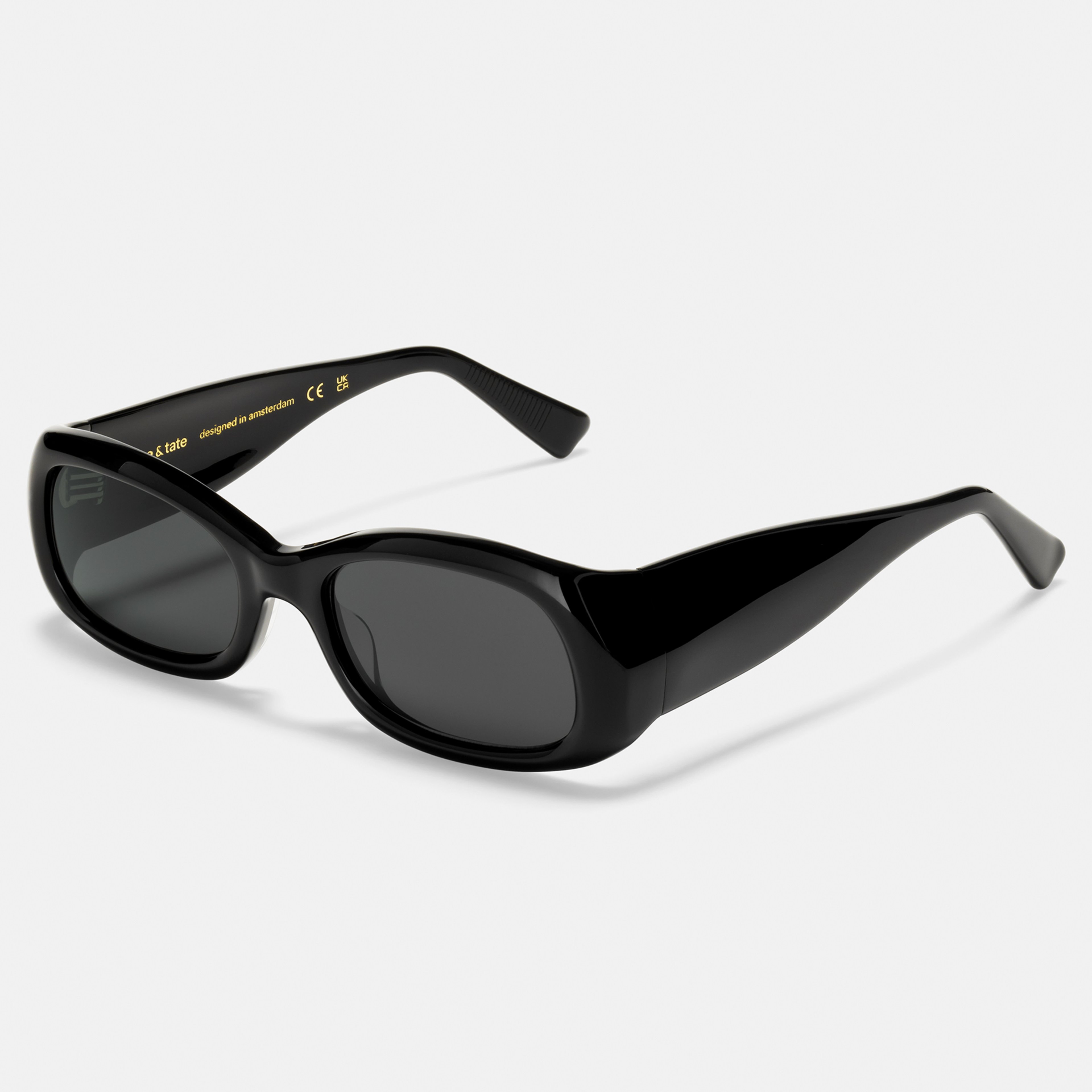 Ace & Tate Sunglasses | Oval Acetate in Black